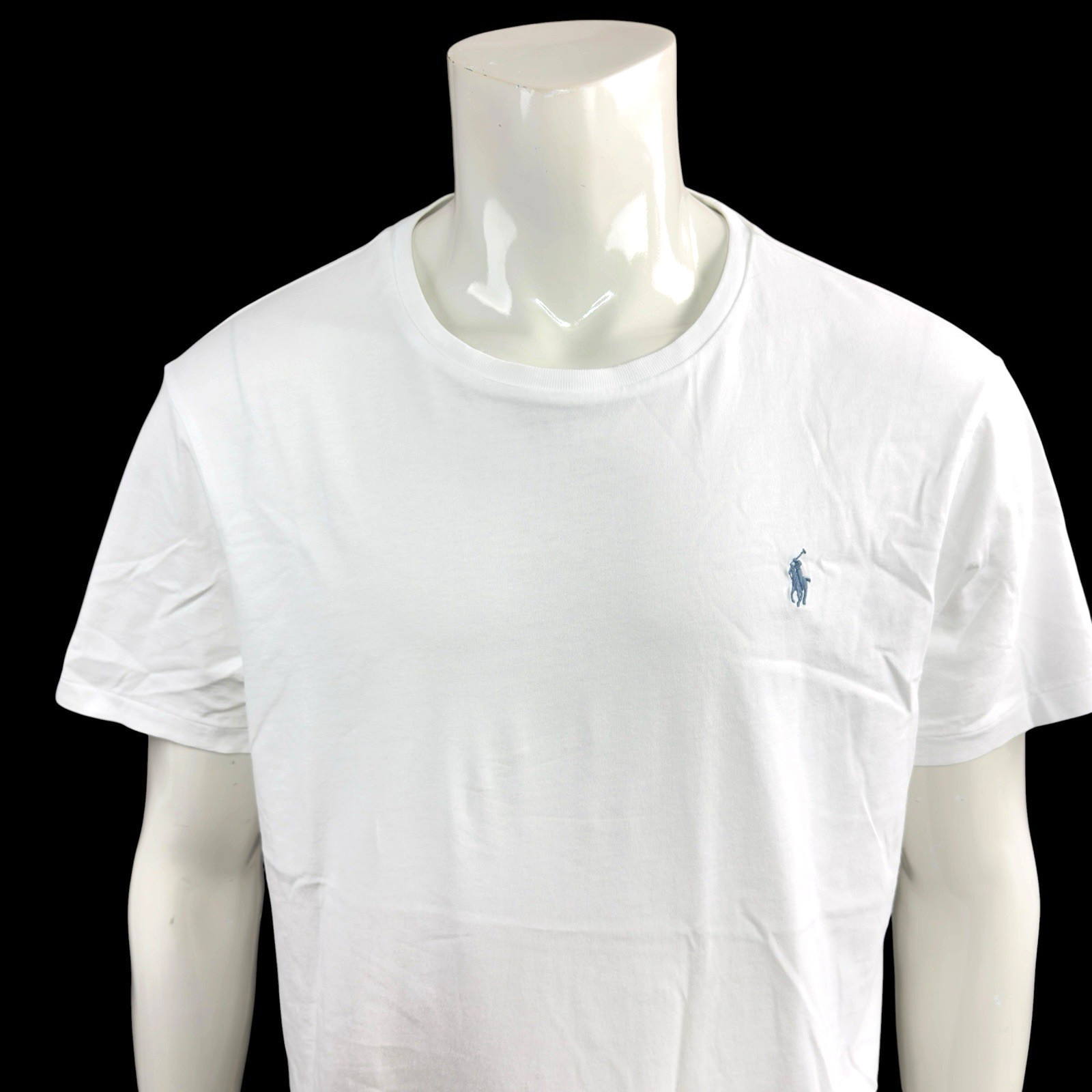 Polo Ralph Lauren Men’s White T-Shirt Custom Slim Fit Pony Logo Size XL