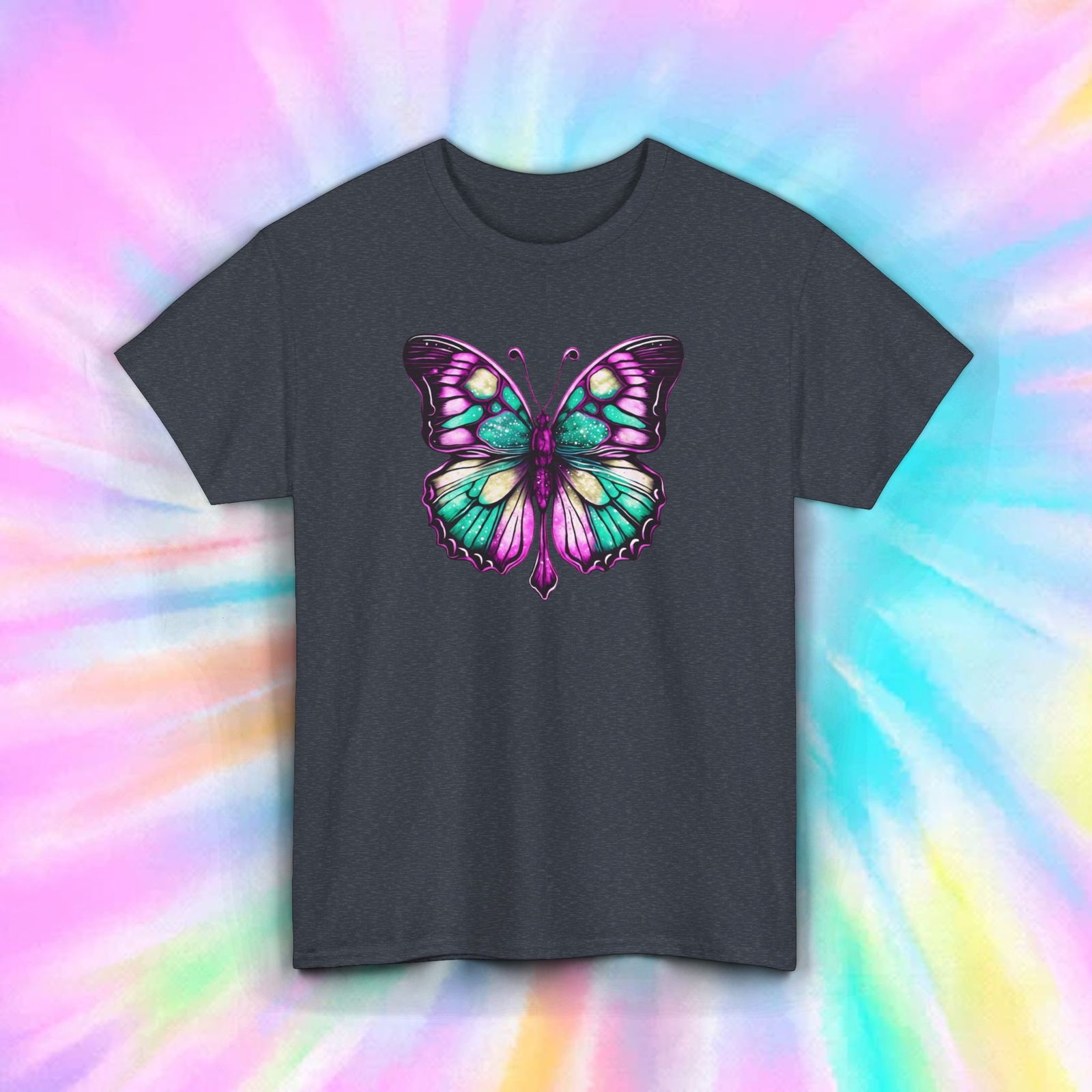 Colorful Butterfly T-Shirt Psychedelic Nature Aesthetic Art Tee S-5XL