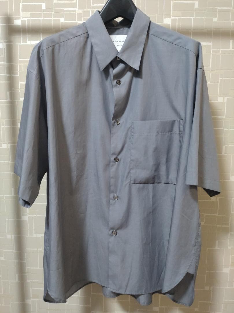 STILL BY HAND 200 Double High-Density Short Sleeve Shirt 46 Slate Gray