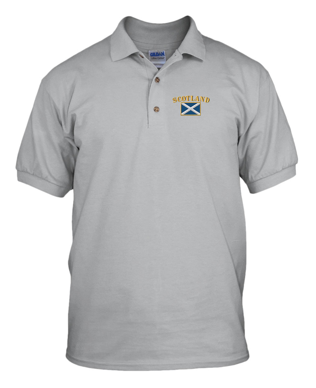 SCOTLAND FLAG Embroidery Embroidered Golf Polo Shirt
