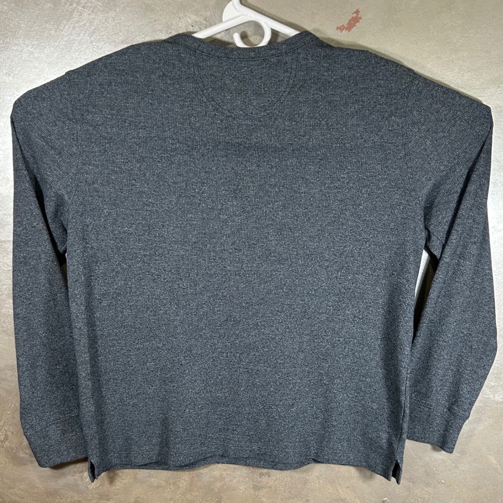 Goodfellow & Co Mens Dark Gray Waffle Knit Henley Long Sleeve Shirt Medium