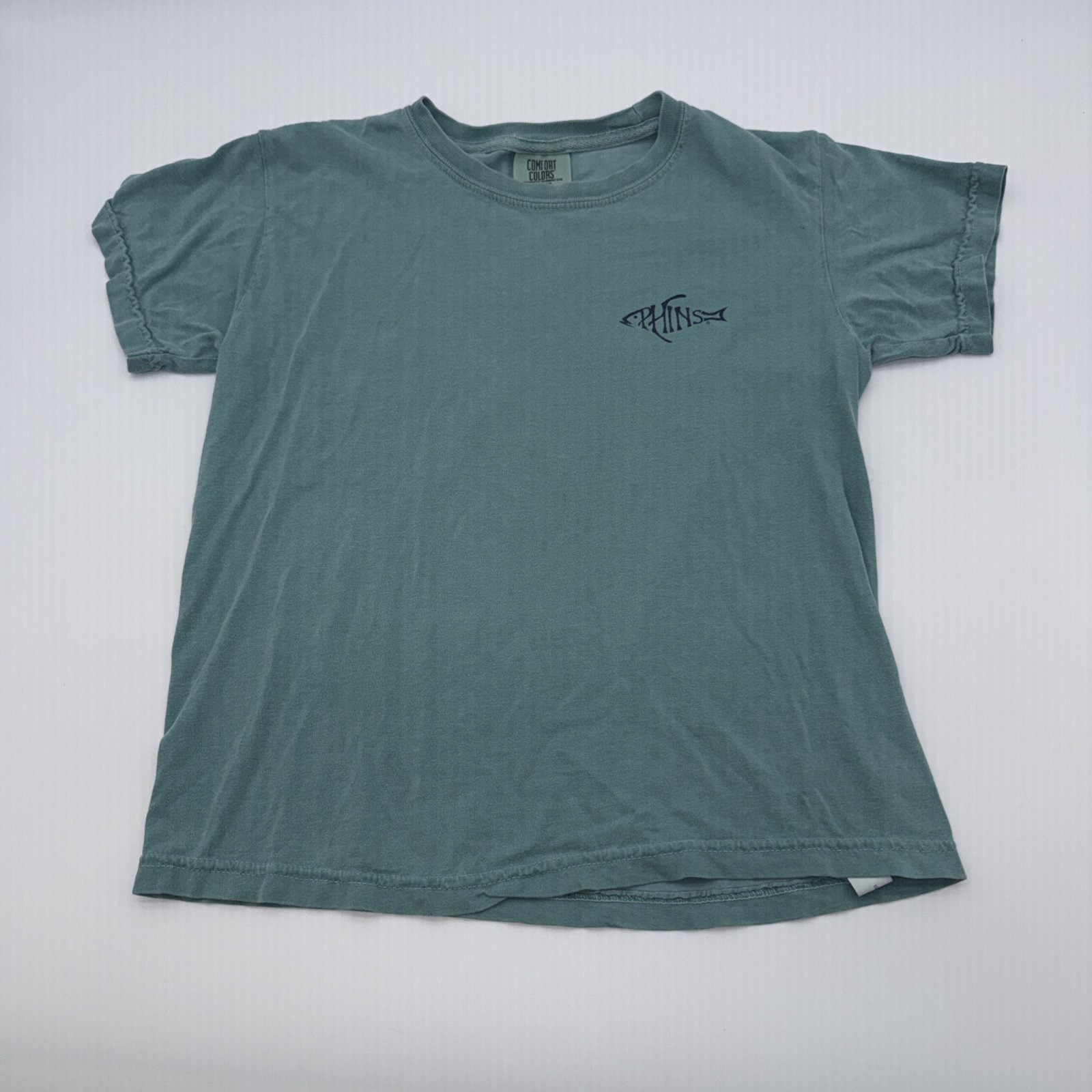 PHINS Apparel Youth Medium Comfort Colors Chalky Mint Green Fishing Fish