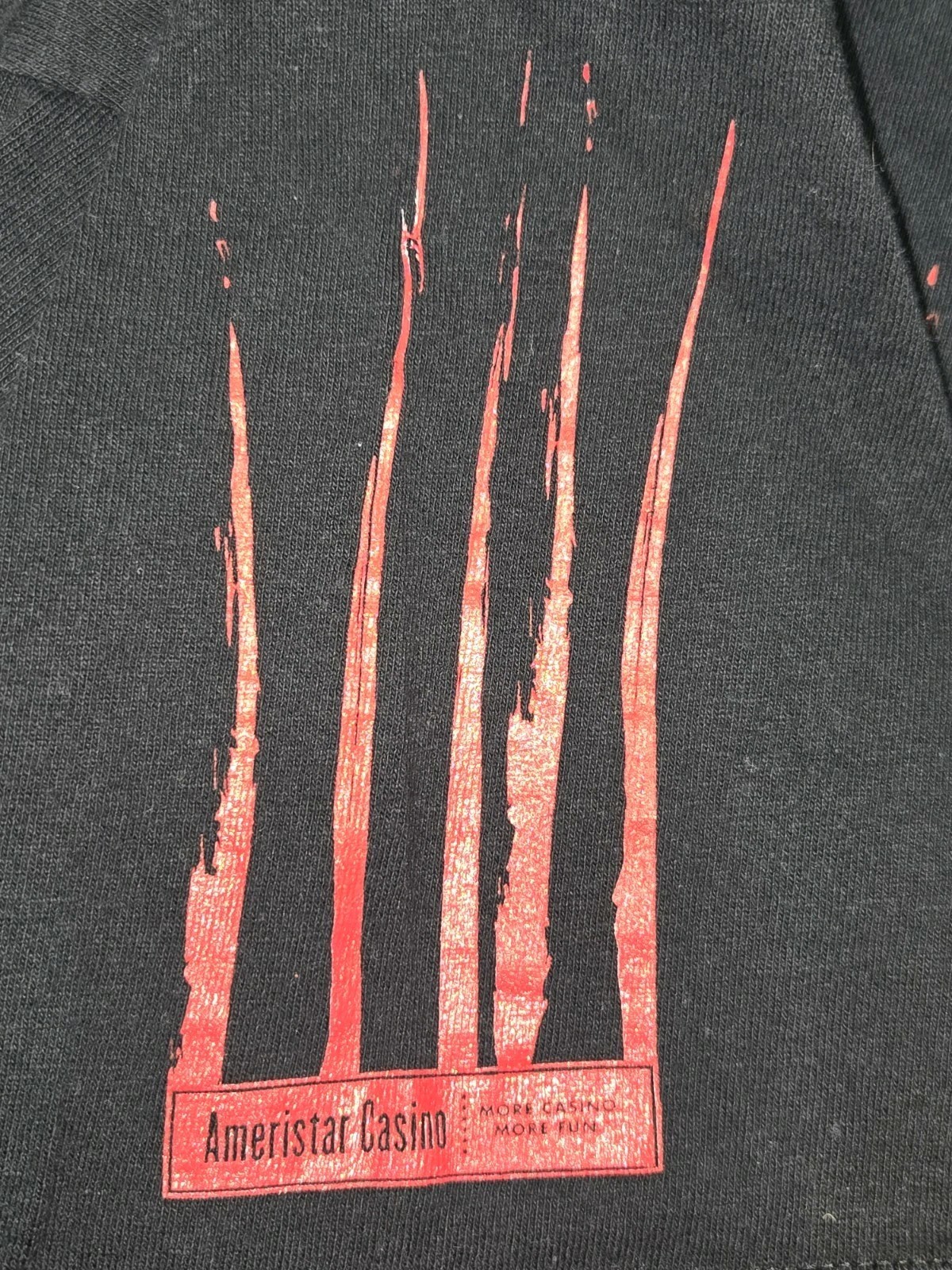 Vintage Anvil Shirt Bloody Hand Dragging Ameristar Casino Mens XL Black Movie