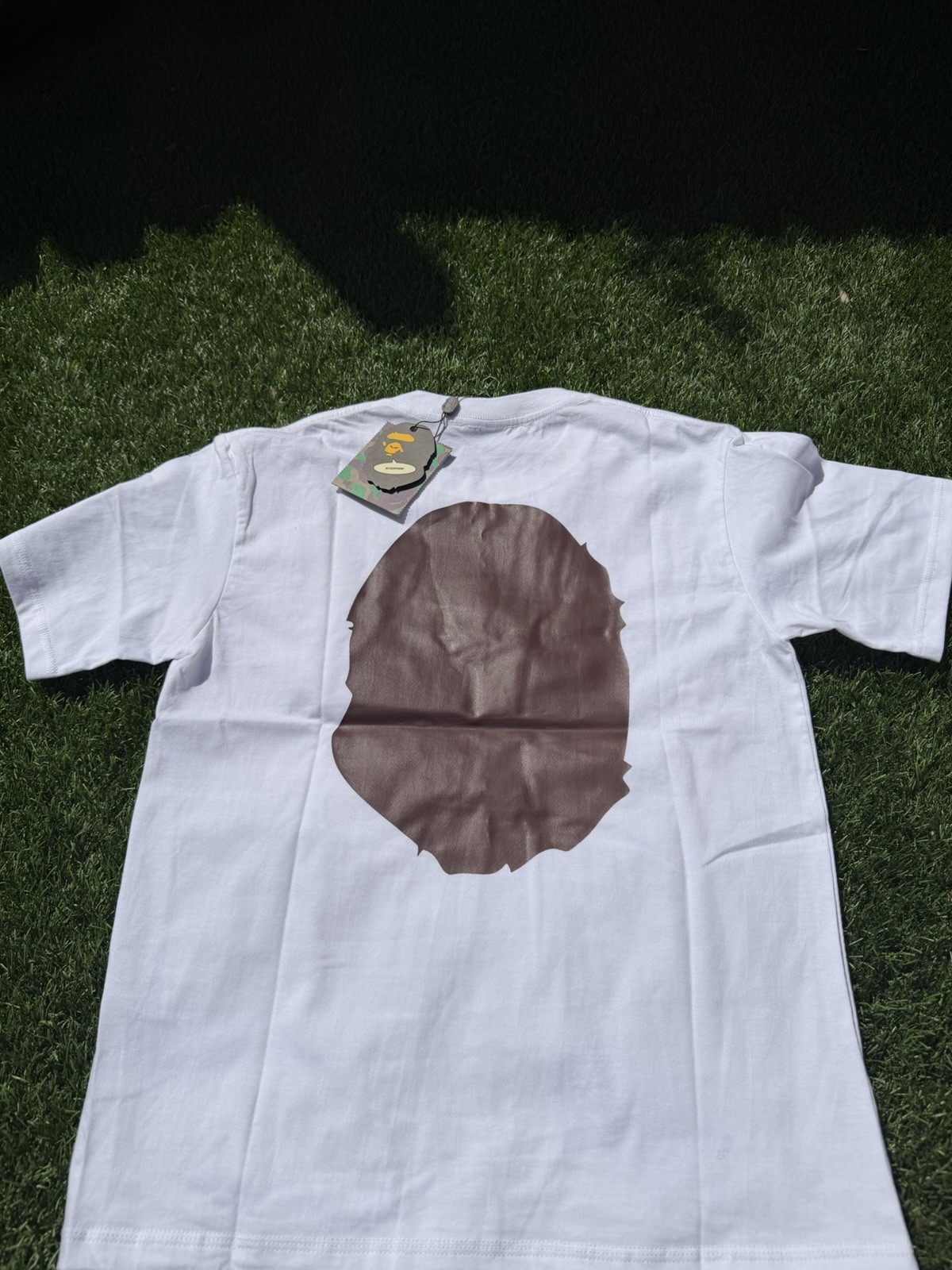A Bathing Ape BAPE White Ape Head Graphic Tee Men’s Size S Crew Neck Cotton