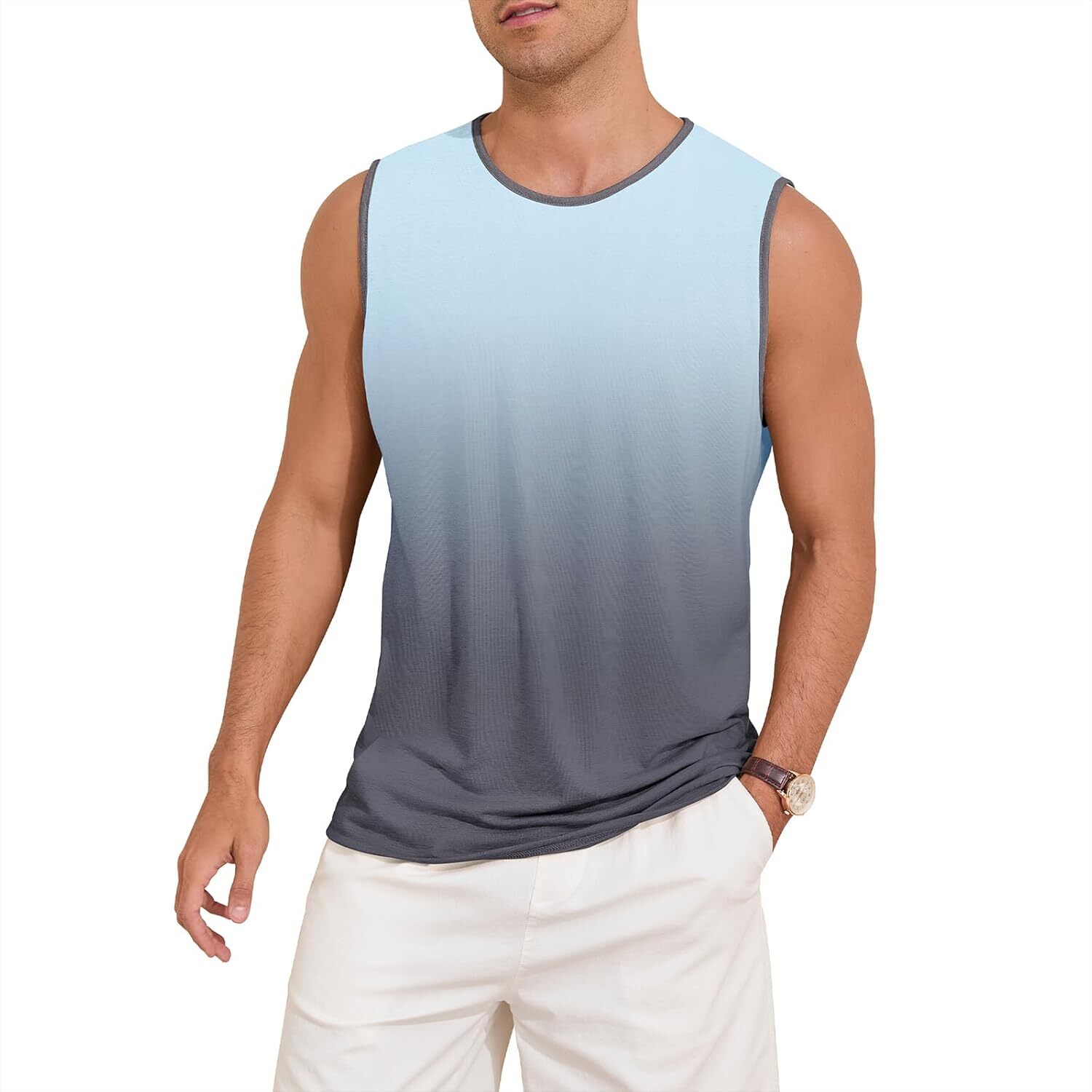 Mens Sleeveless Tank Top Summer Beach Graphic Muscle Tee Shirt Casual Hawaiian