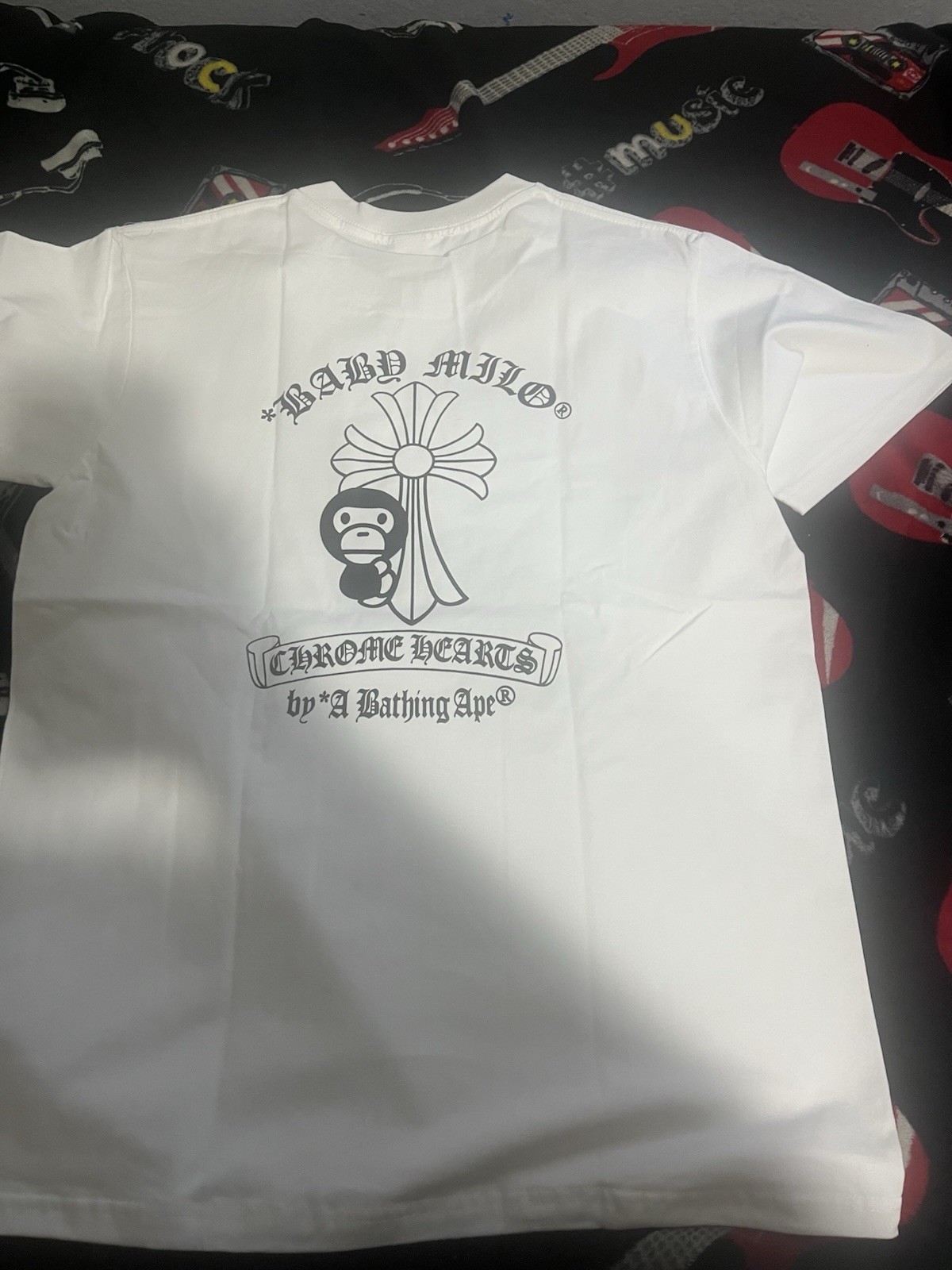 A Bathing Ape BAPE x Chrome Hearts Men’s M White Crew Neck Baby Milo Tee