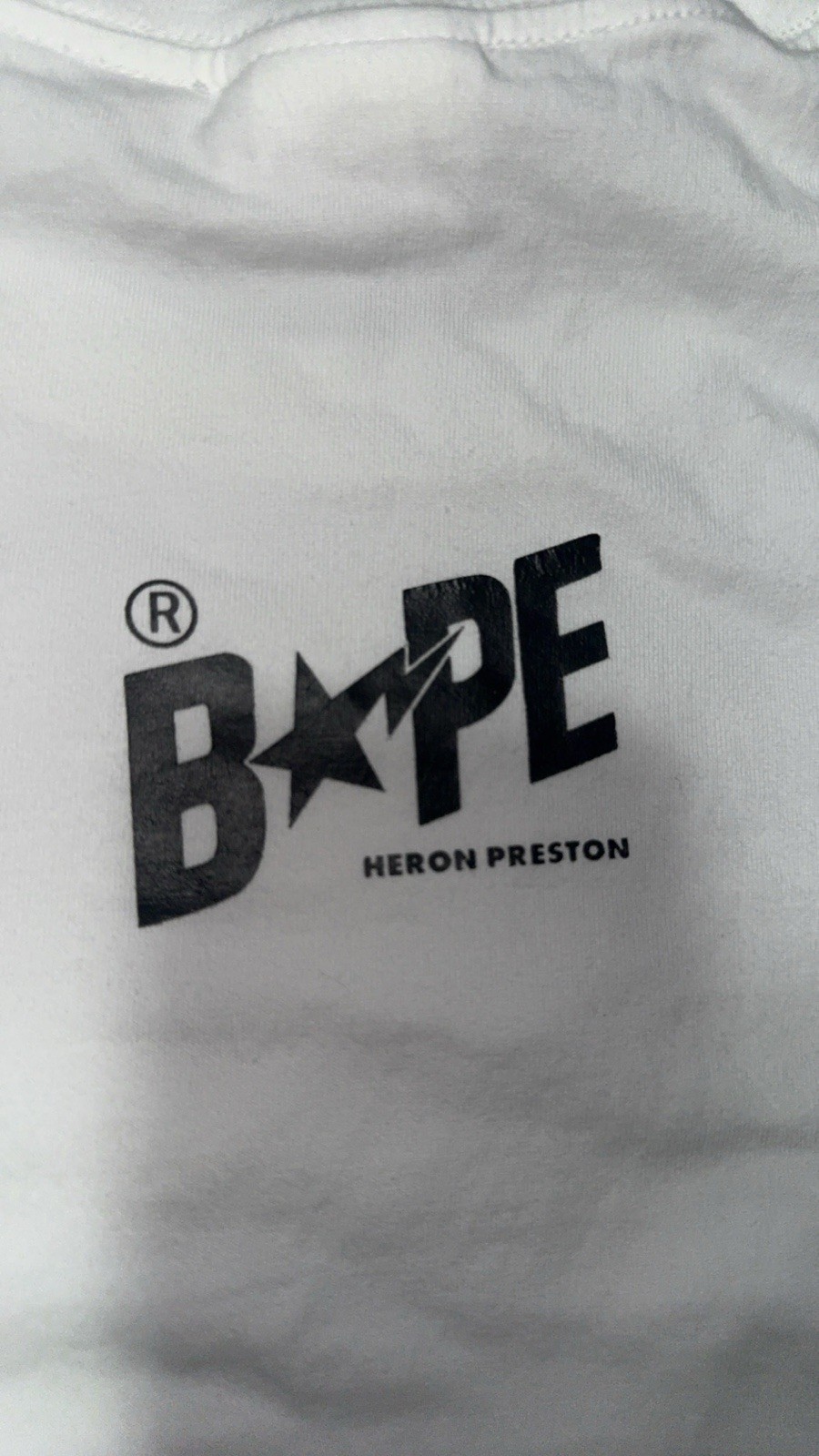 A Bathing Ape BAPE Heron Preston Graphic Print White Crew Neck T-Shirt M