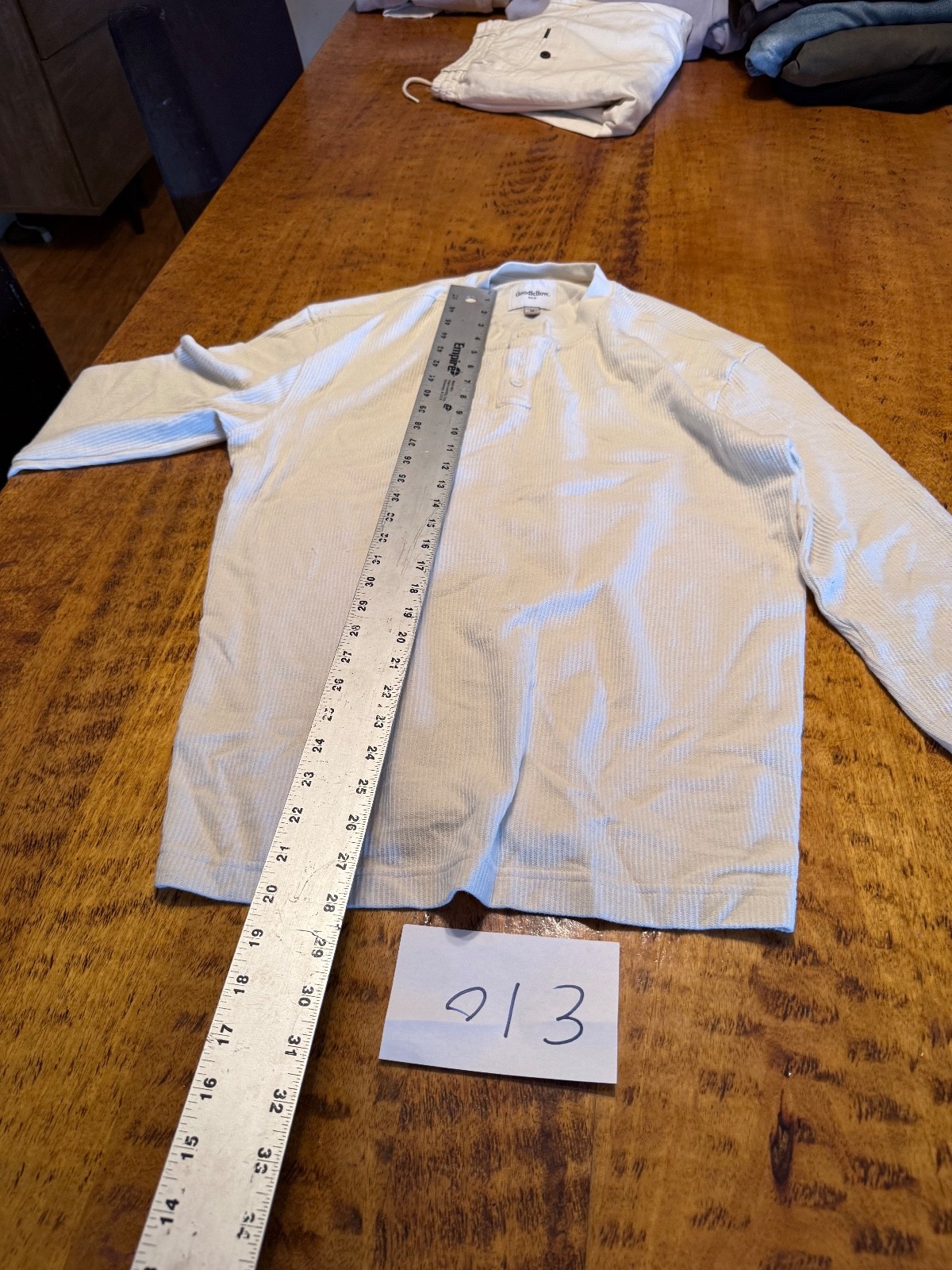 Long Sleeve Textured 4 Button HENLEY Shirts Goodfellow SZ L E10
