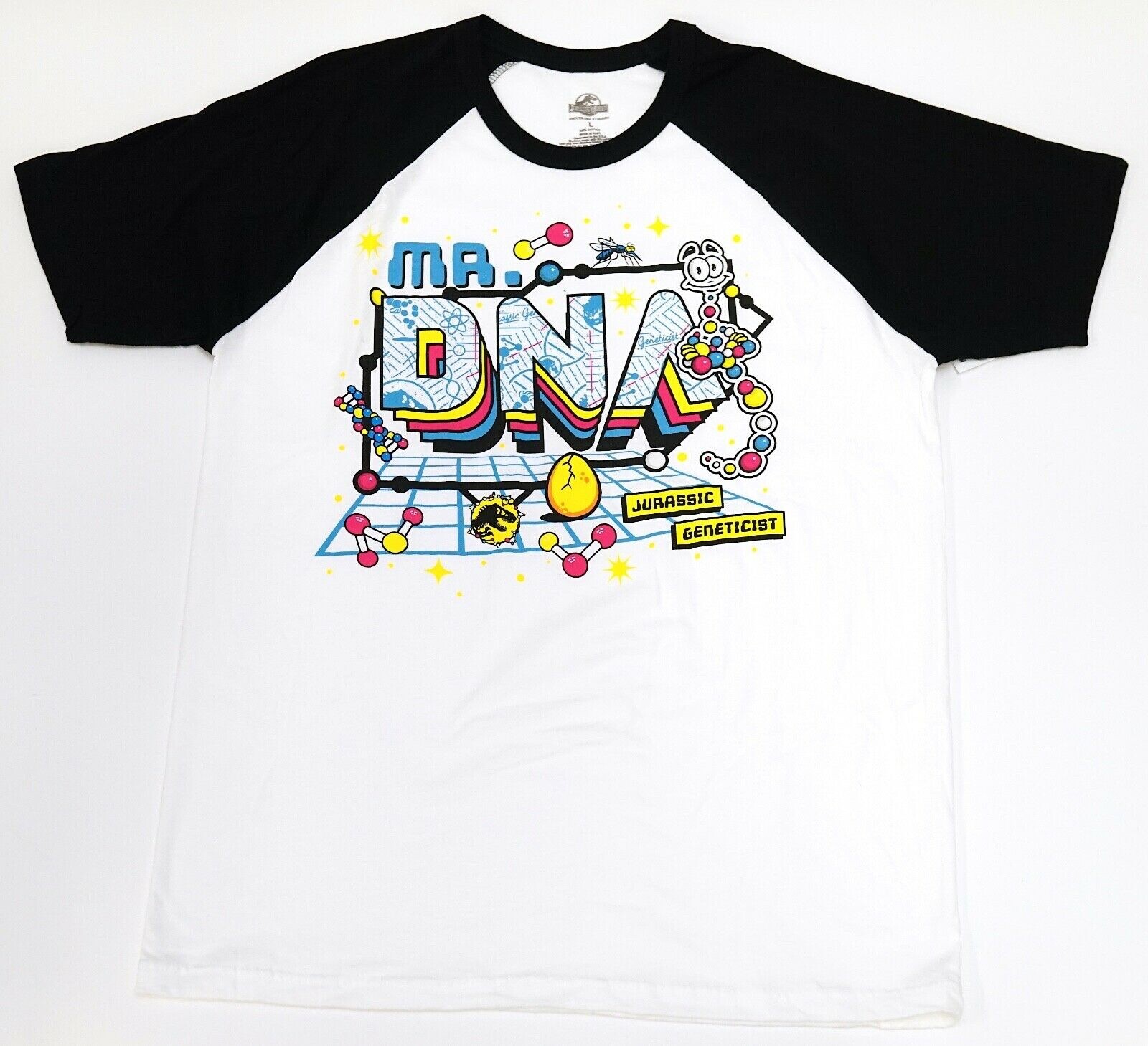 Universal Studios Jurassic World Mr. DNA Raglan T-Shirt L
