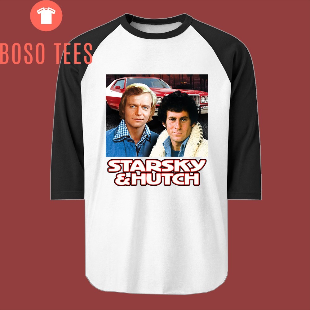 Starsky and Hutch Classic Movie Men’s Raglan Black Size S to 2XL