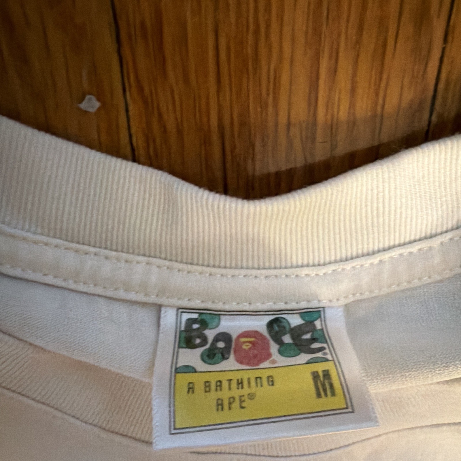A Bathing Ape White Ape Head Logo Graphic Tee Men’s M Cotton Crew Neck