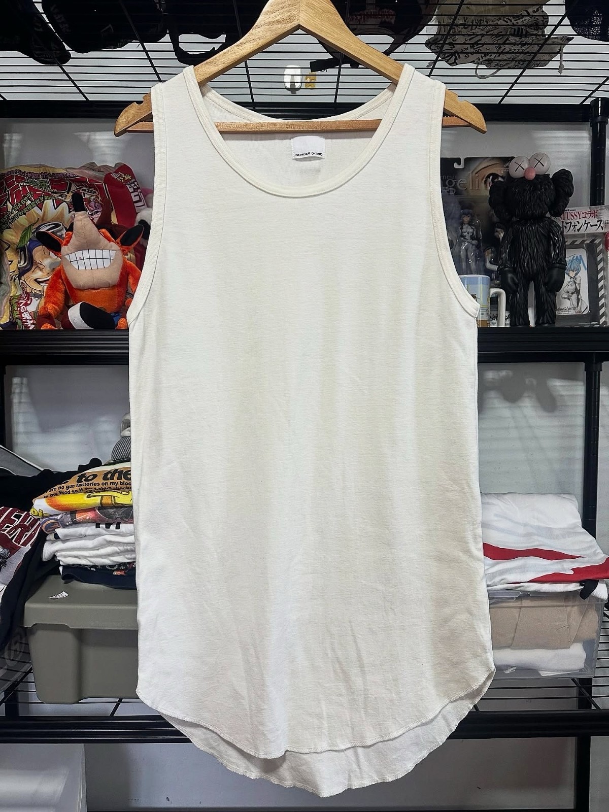Number (N)ine — Plain Ribbed Tank Top Off-White