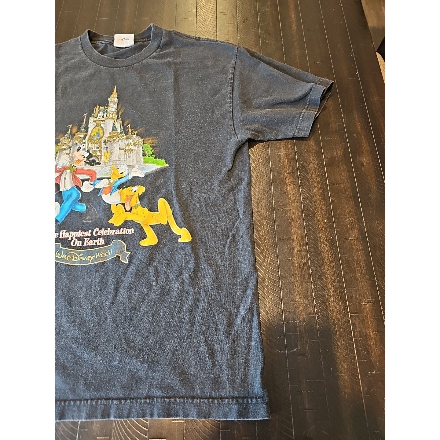 Walt Disney World Mens Black Happiest Celebration on Earth Shirt Size L