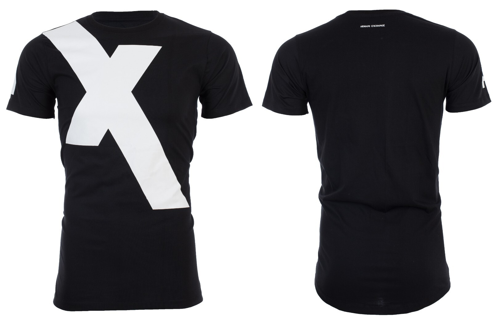 ARMANI EXCHANGE Black X LOGO Short Sleeve Slim Fit Designer Graphic T-shirt NWT