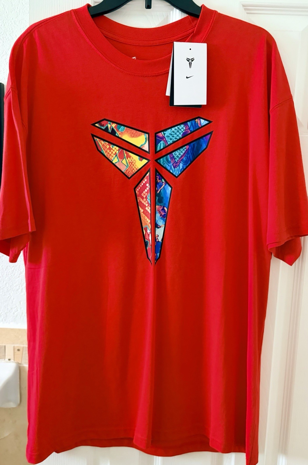 Nike Kobe Max90 What The Kobe 8 WTK T-shirt Red Sz L HJ3422-600 Black Mamba NWT