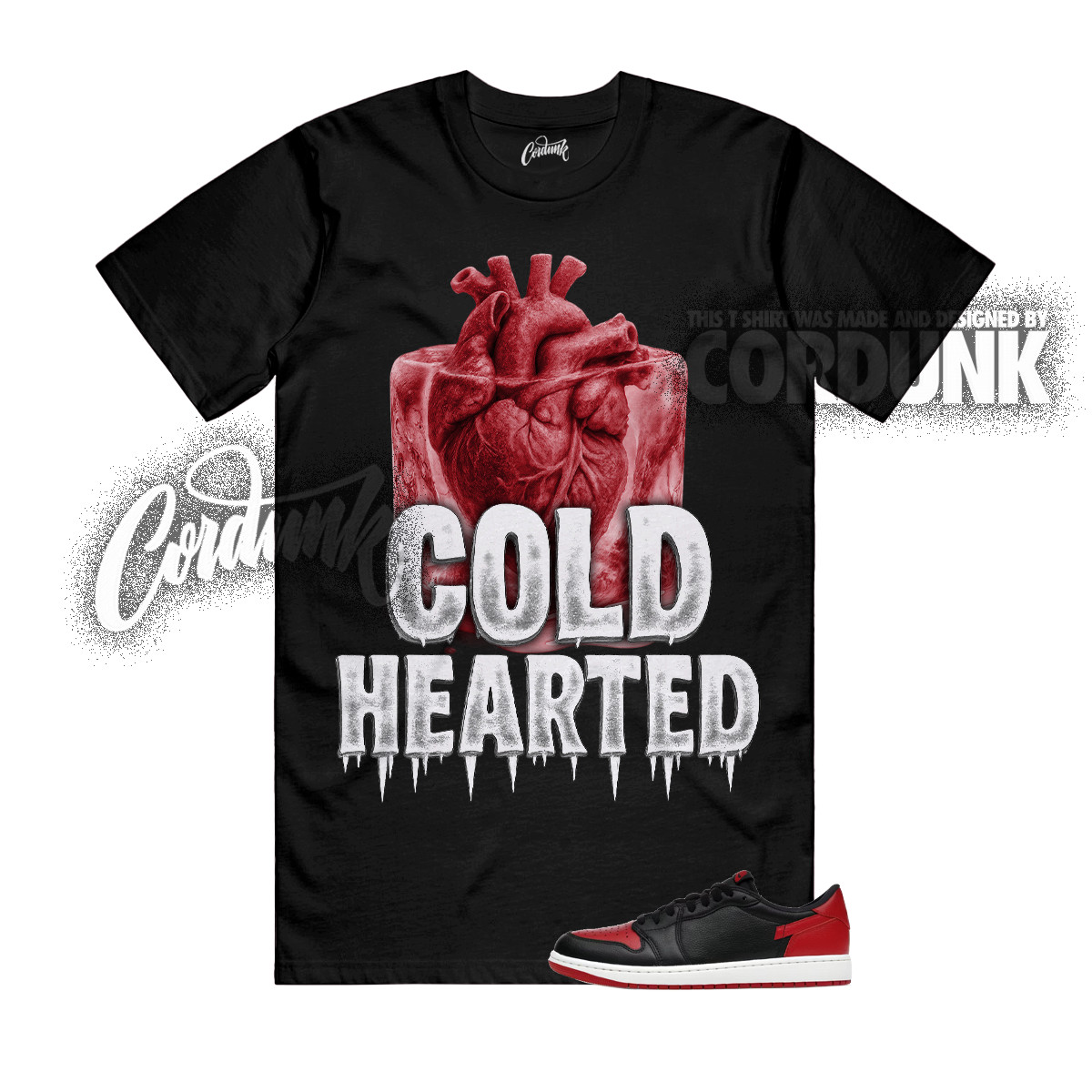 1 Banned Black Varsity Red Summit White Low OG T Shirt Match COLD