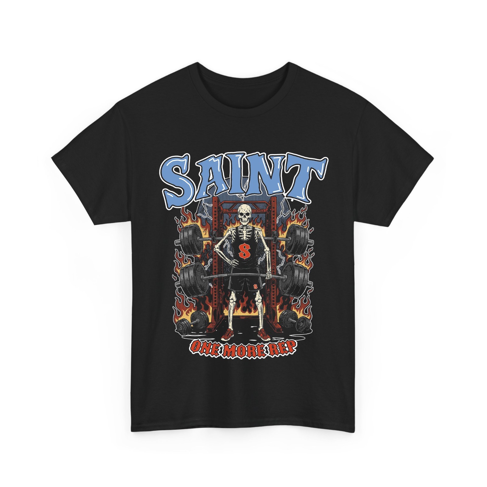 Gym Skeleton Bodybuilding Lifting Weights Fitness Men T-Shirt