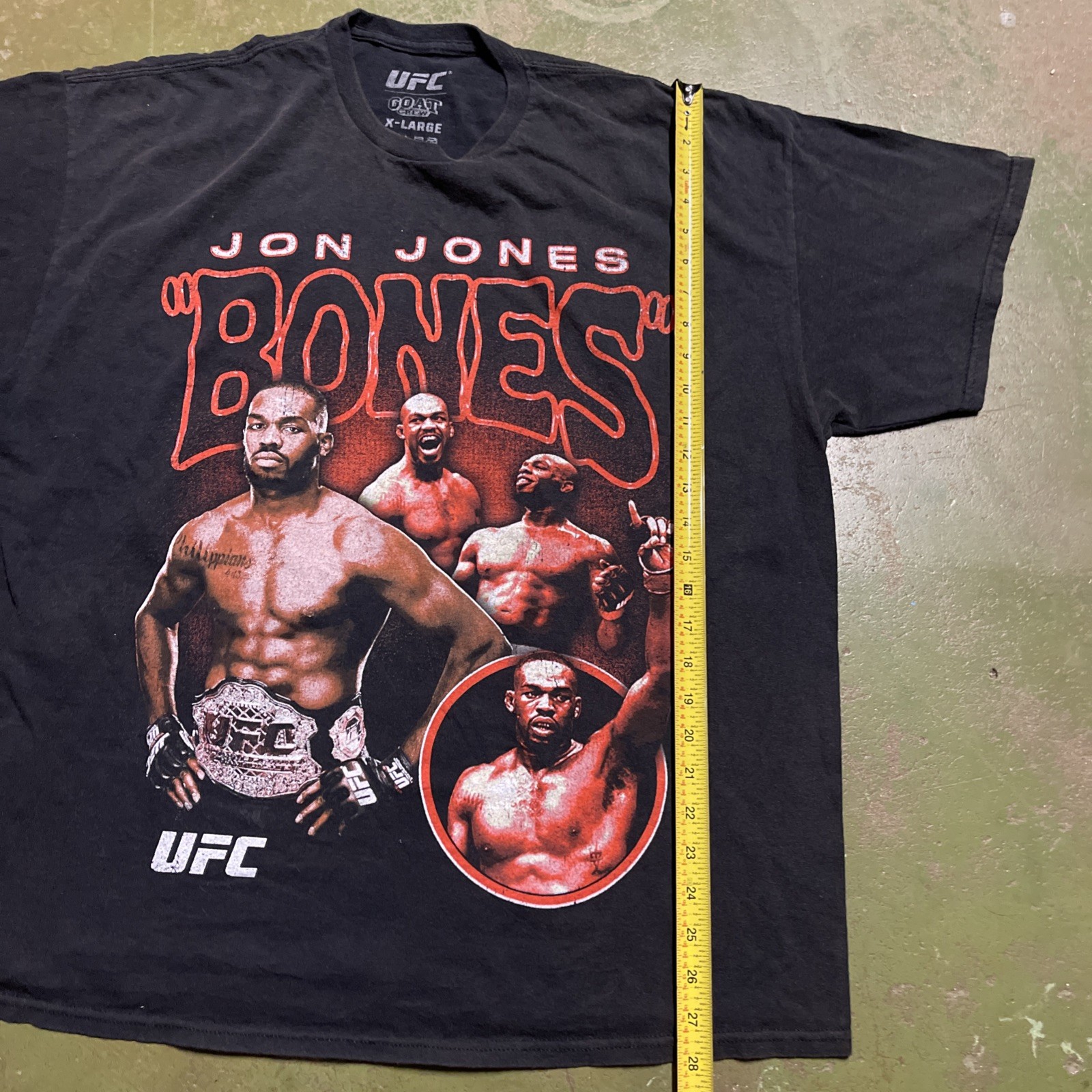 XL Jon Bones Jones UFC Fighting MMA Boxing Black Shirt GOAT Streetwear