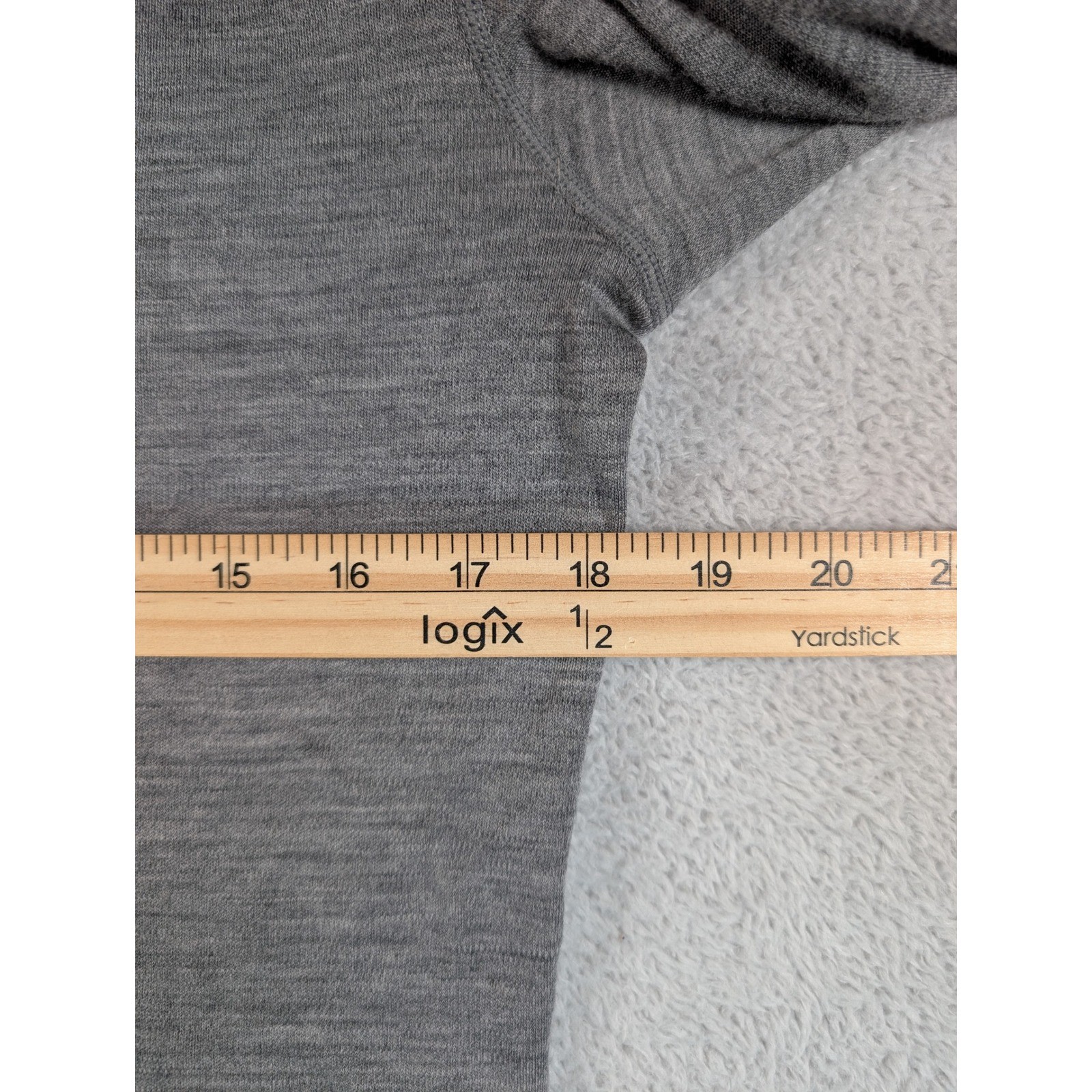 Lapasa Mens 100% Merino Wool Thermal Base Layer Long Sleeve Shirt Grey Size M