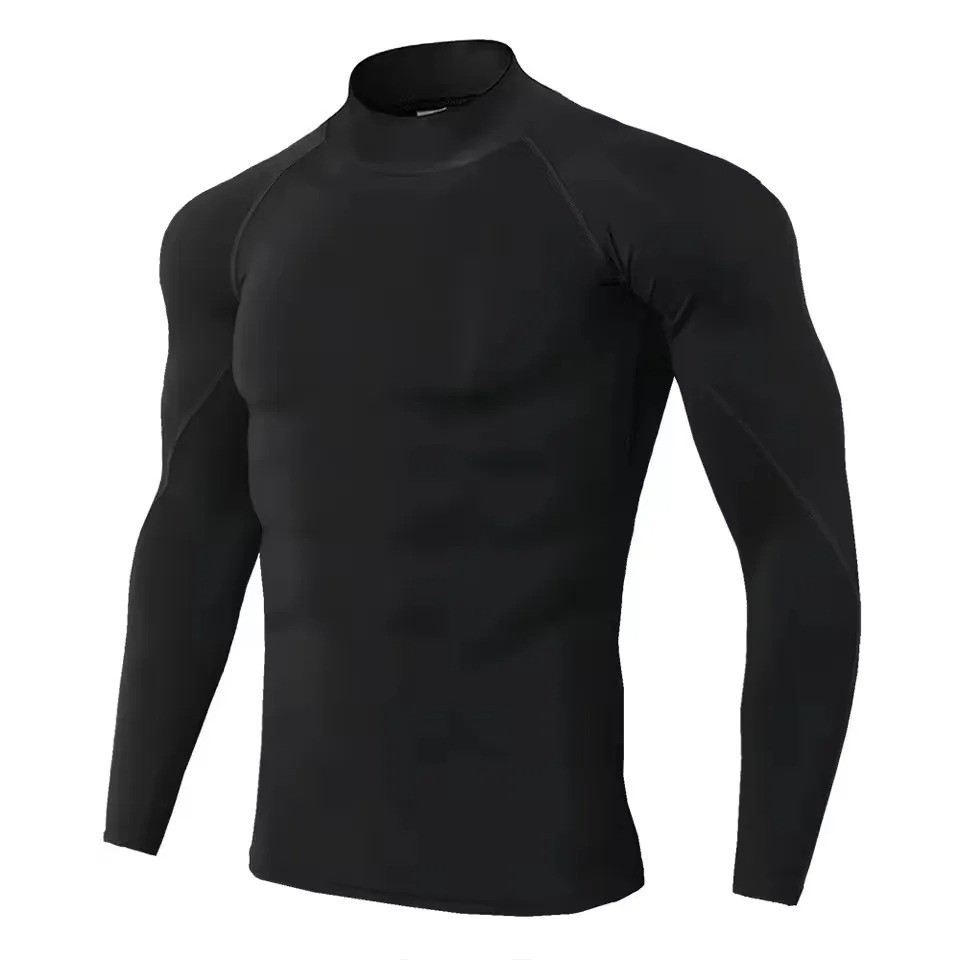 Share Men’s Long Sleeve Compression Shirt Quick-dry Gym Fitness Rashguard Top
