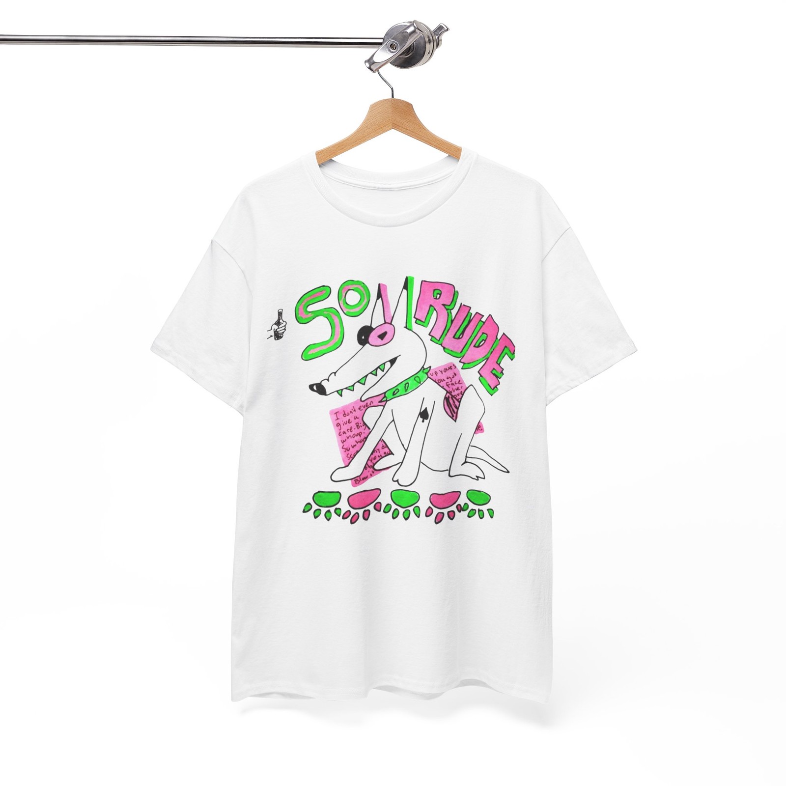 So Rude Dog Vintage Graphic T Shirt Unisex Heavy Cotton Tee