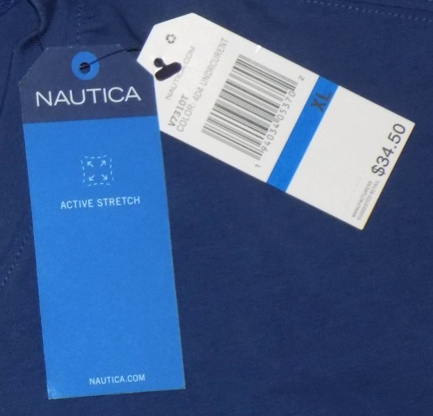 Nautica Men’s Active Stretch Performance V-Neck T-Shirts Undrcurent XL New