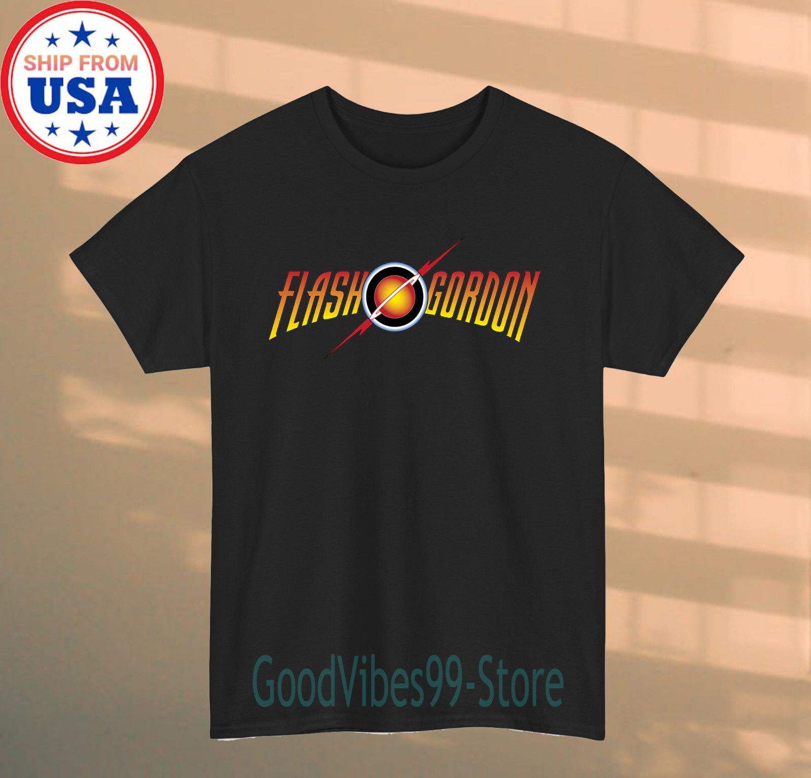 Flash Gordon Movie TV Show Men’s Black Size S-5XL
