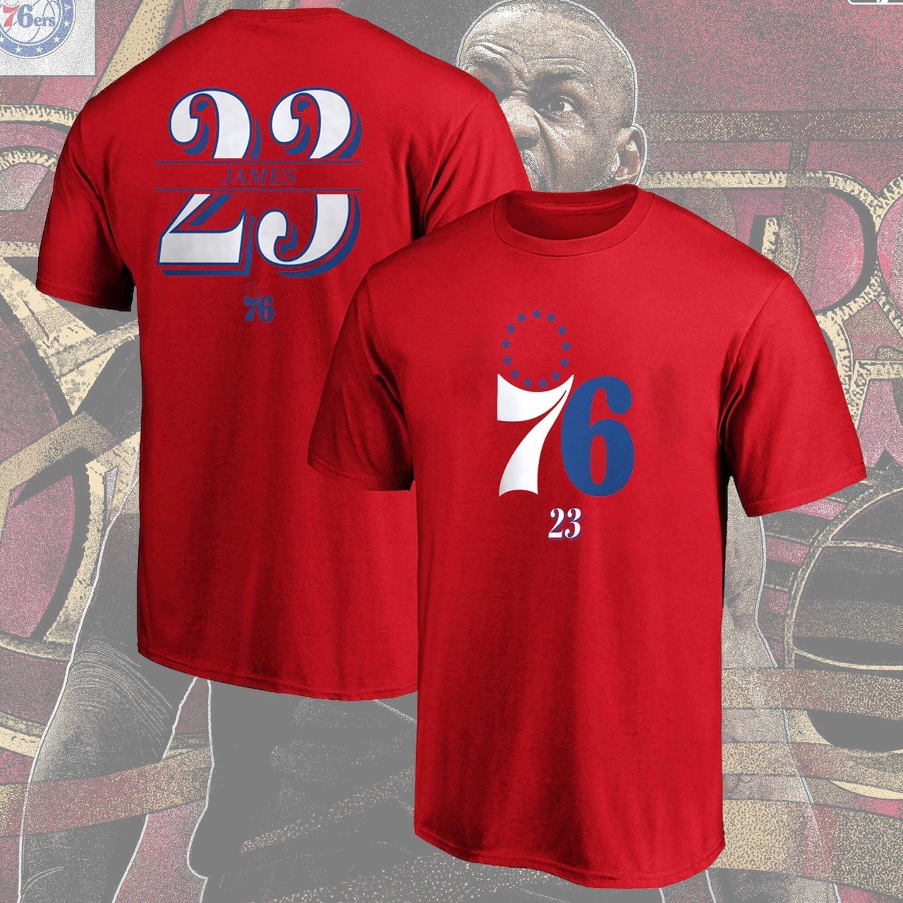 NEW! Welcome Lebron #23 Jame To Sixers Name & Number Players Gift Fans All Size