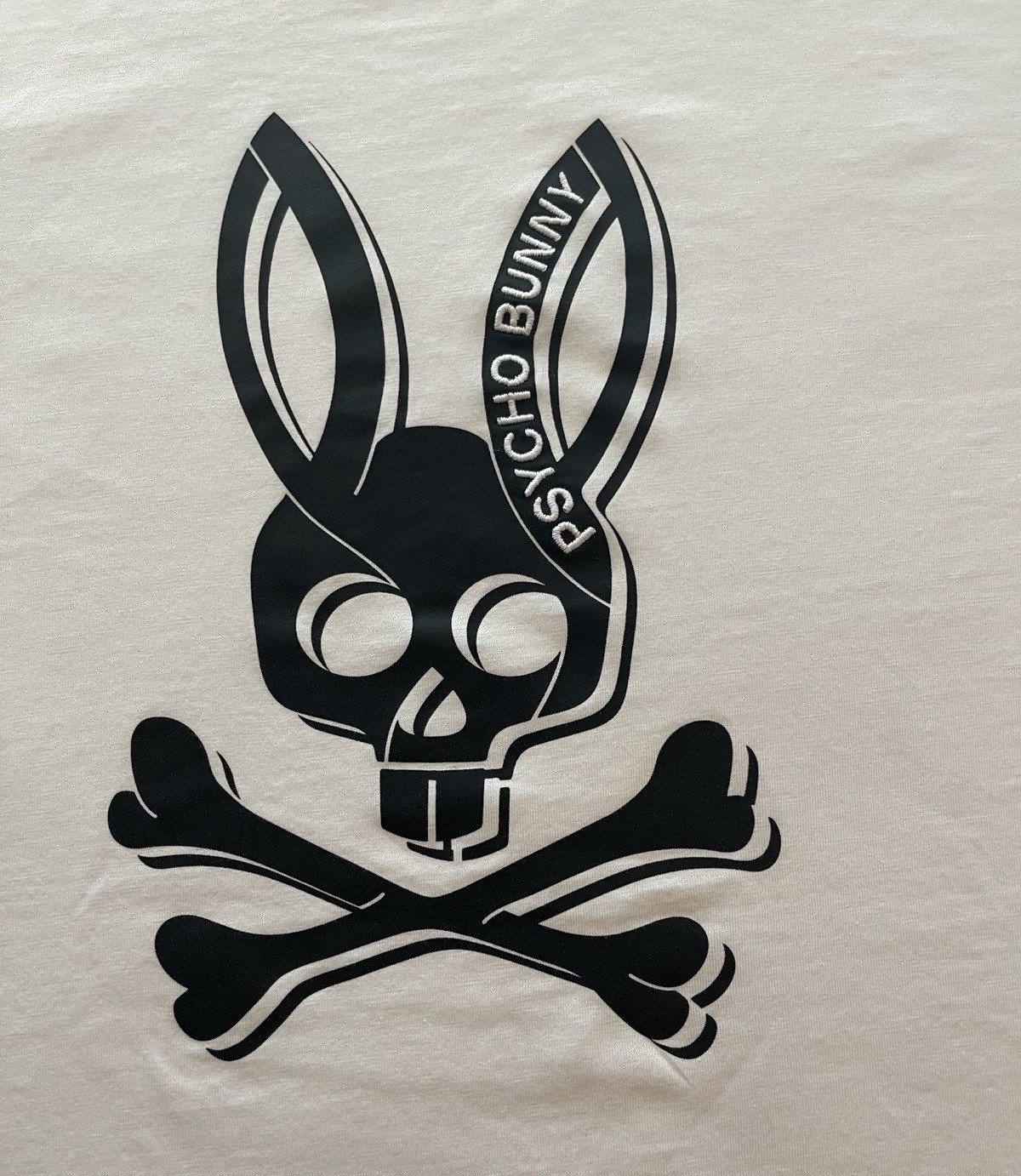 Psycho Bunny Men’s Graphic Logo Skull T-Shirt Crew Neck Cotton Knit White 7