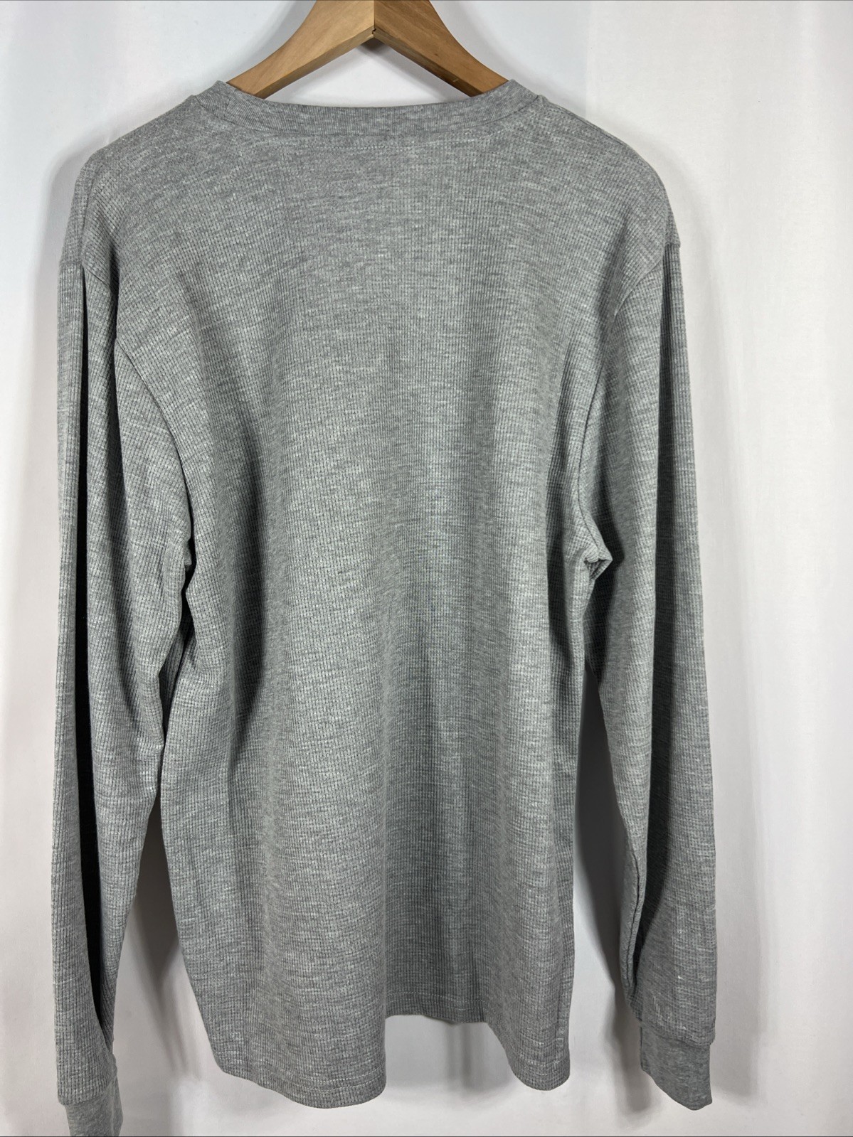 NWT Linea Uomo Gray Waffle Knit Thermal Crew Neck Size XL