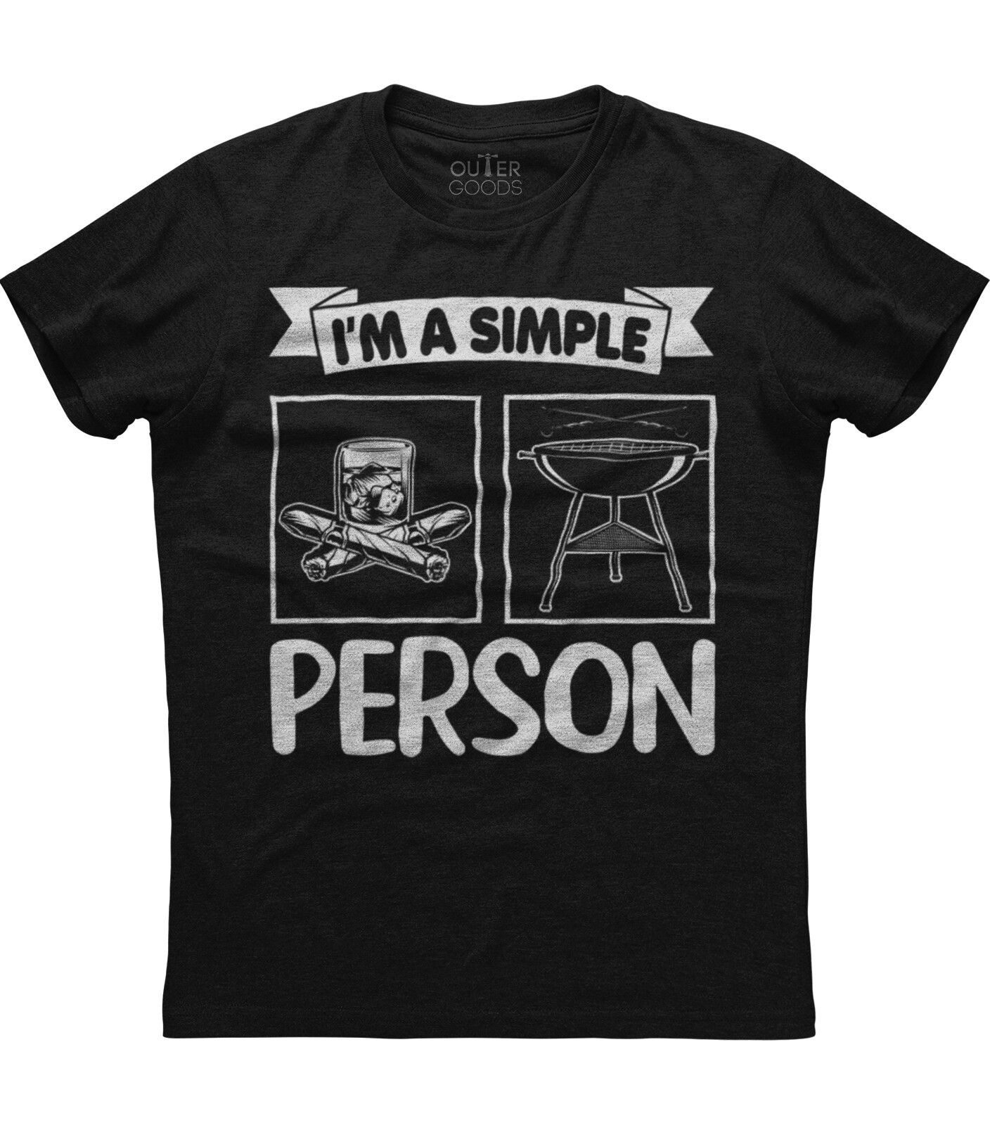 Men’s I’m A Simple Person Cool Cigar Smoker BBQ Whisky Bourbon Unisex T-Shirt