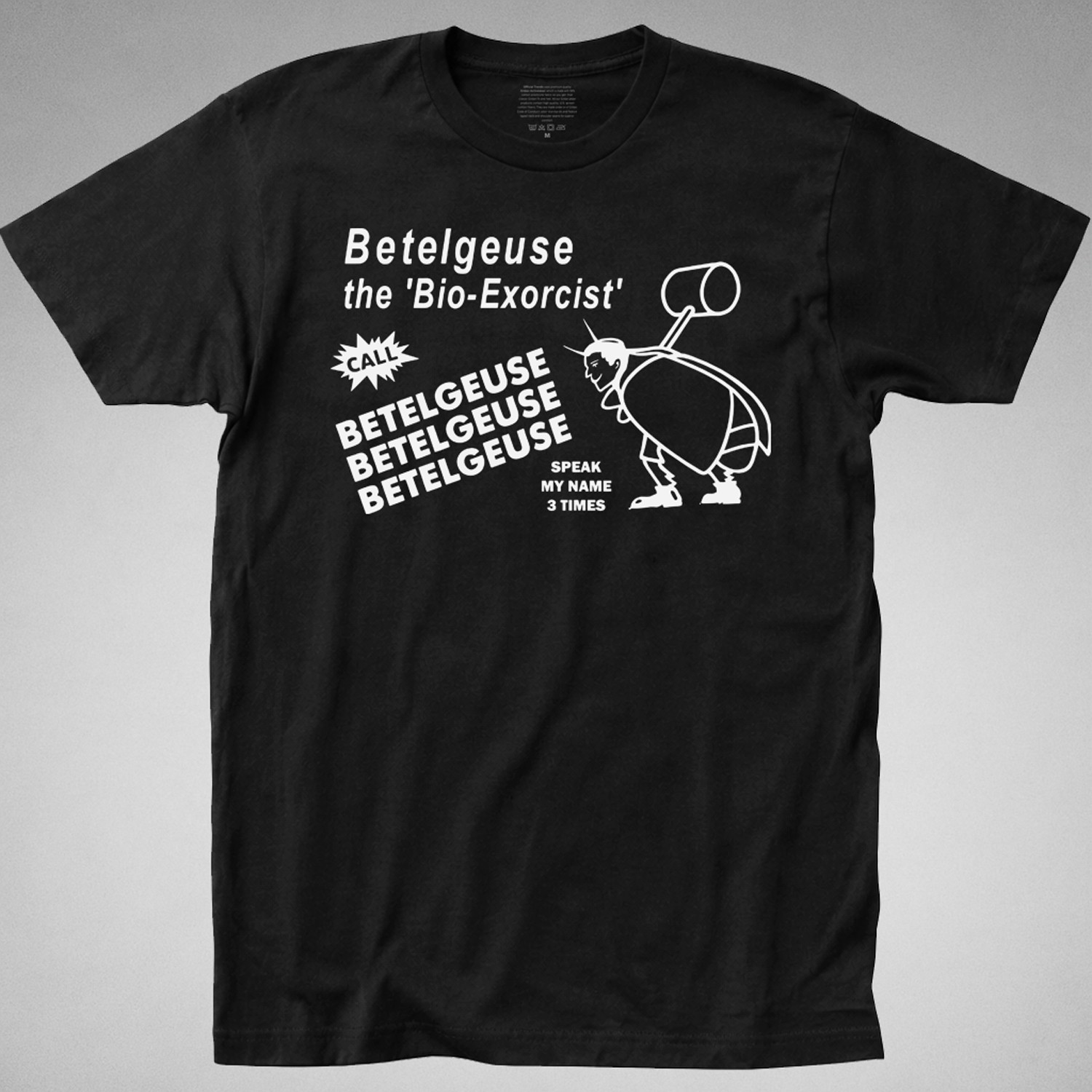 Beetlejuice T Shirt betelgeuse Bio Exorcist Deceased burton movie keaton 1988