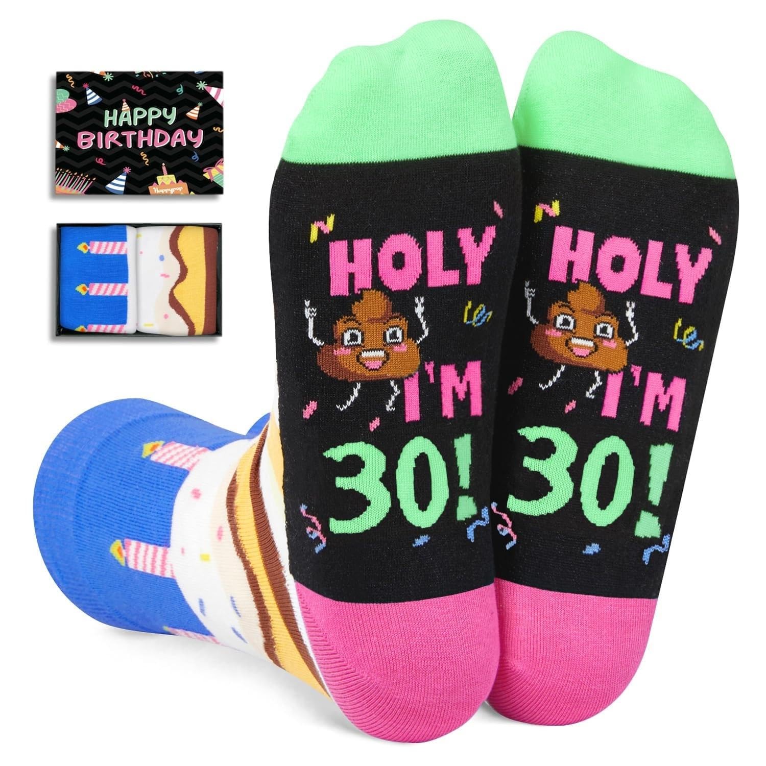 HAPPYPOP 30th Birthday Socks Gifts for Guys and Women in Their 30s