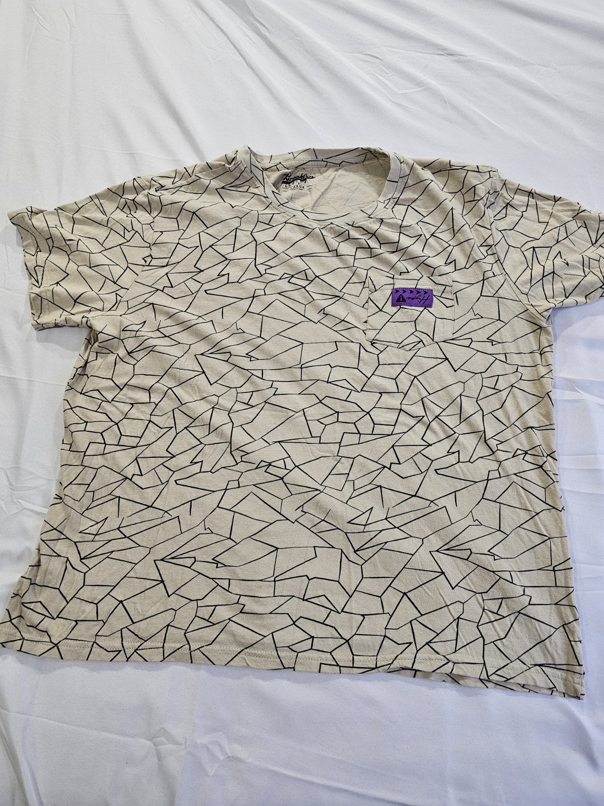 Brooklyn Clothing Tan And Black Short Sleeve T-Shirt Size Large