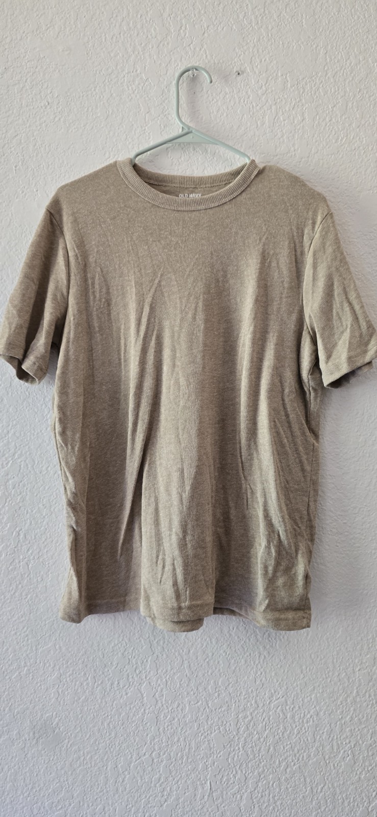 Old Navy Small Beige Solid Cotton Blend Knit Short Sleeve T-Shirt