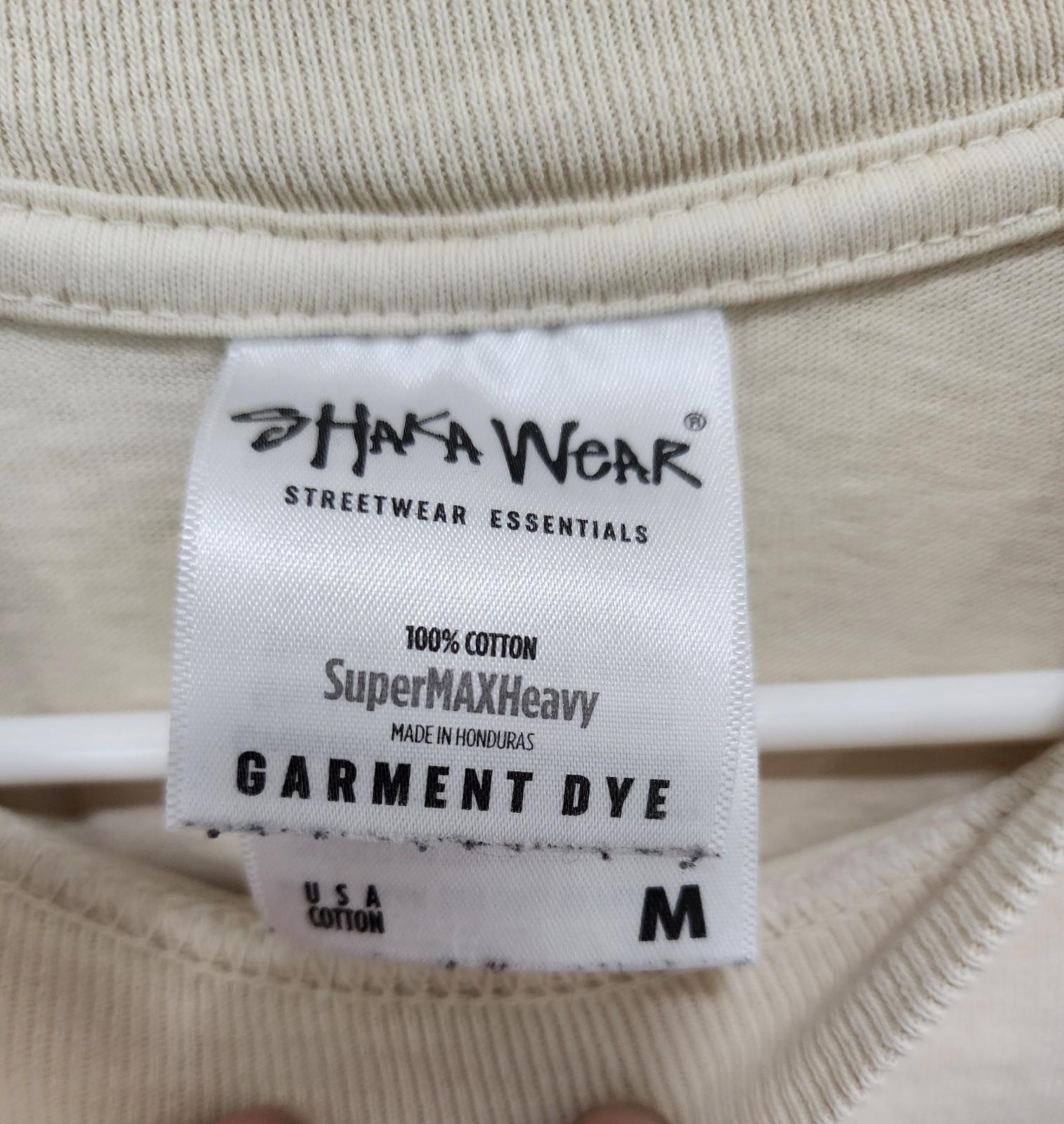 Shaka Wear Adult Heavyweight T Shirt CREAM T-Shirt – M Medium Cotton
