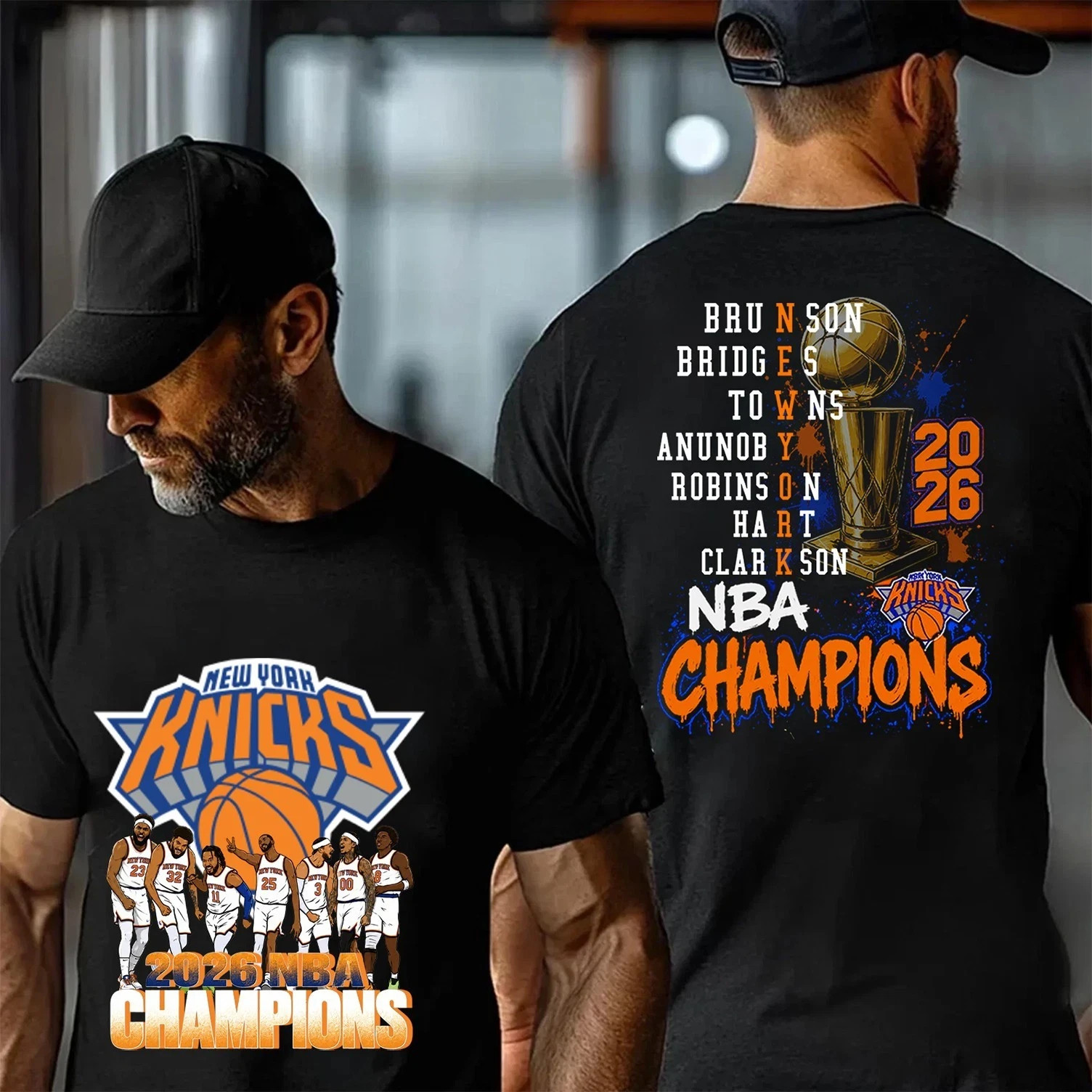 New York Team 2026 Basketball Champions Commemorative 2-sided T-Shirt