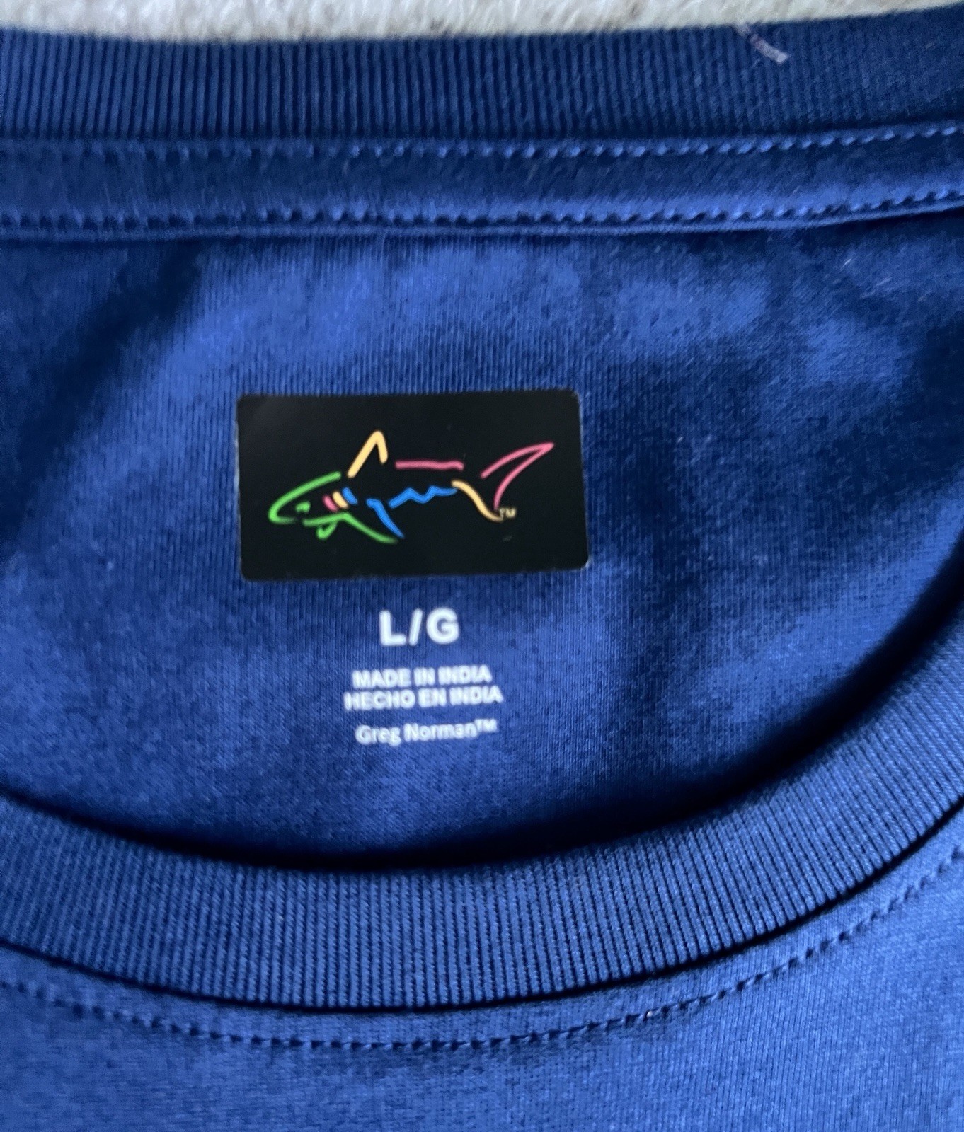 Greg Norman T Shirt Men’s Sz Large Blue Pocket Tee Relaxed Fit Short Sleeve