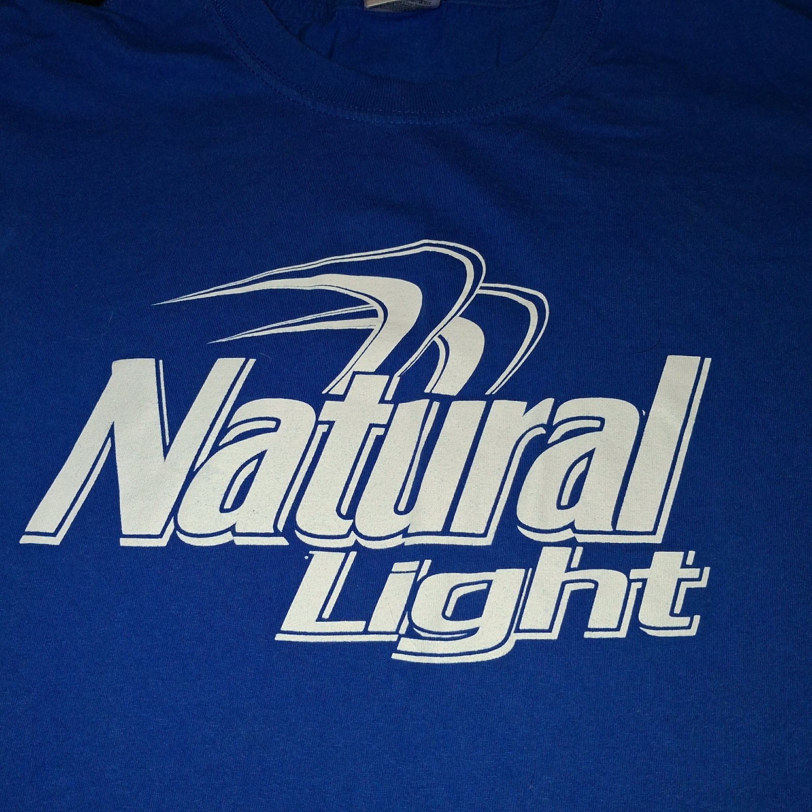 Natural Light Beer Blue T-Shirt Size XL Natty Drinking Party Heavy Cotton HD
