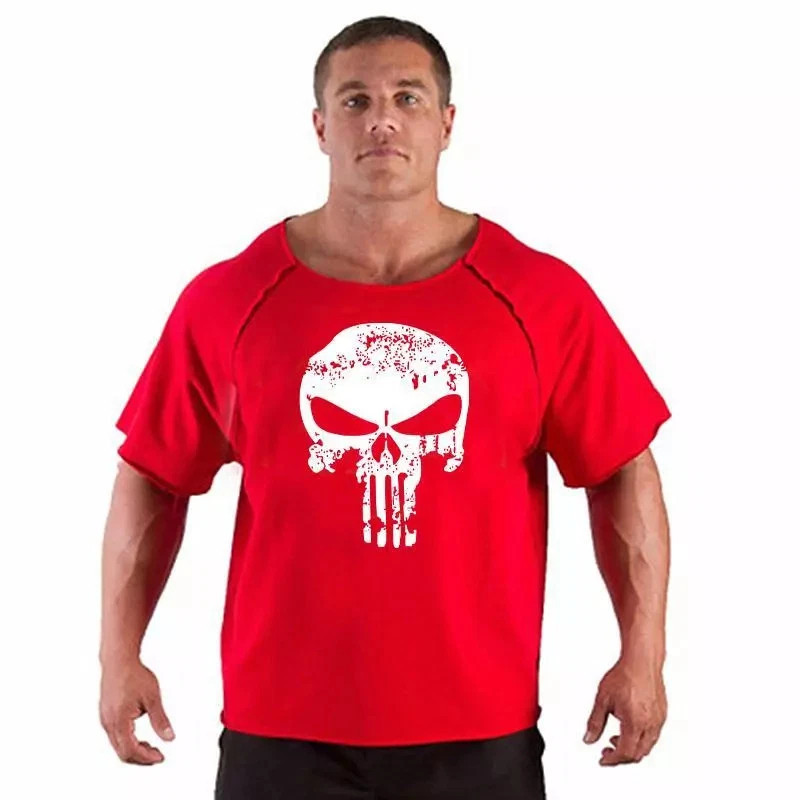 Men’s T Shirts Fitness Men Bodybuilding Shirt Batwing Sleeve Rag Shirt Gym