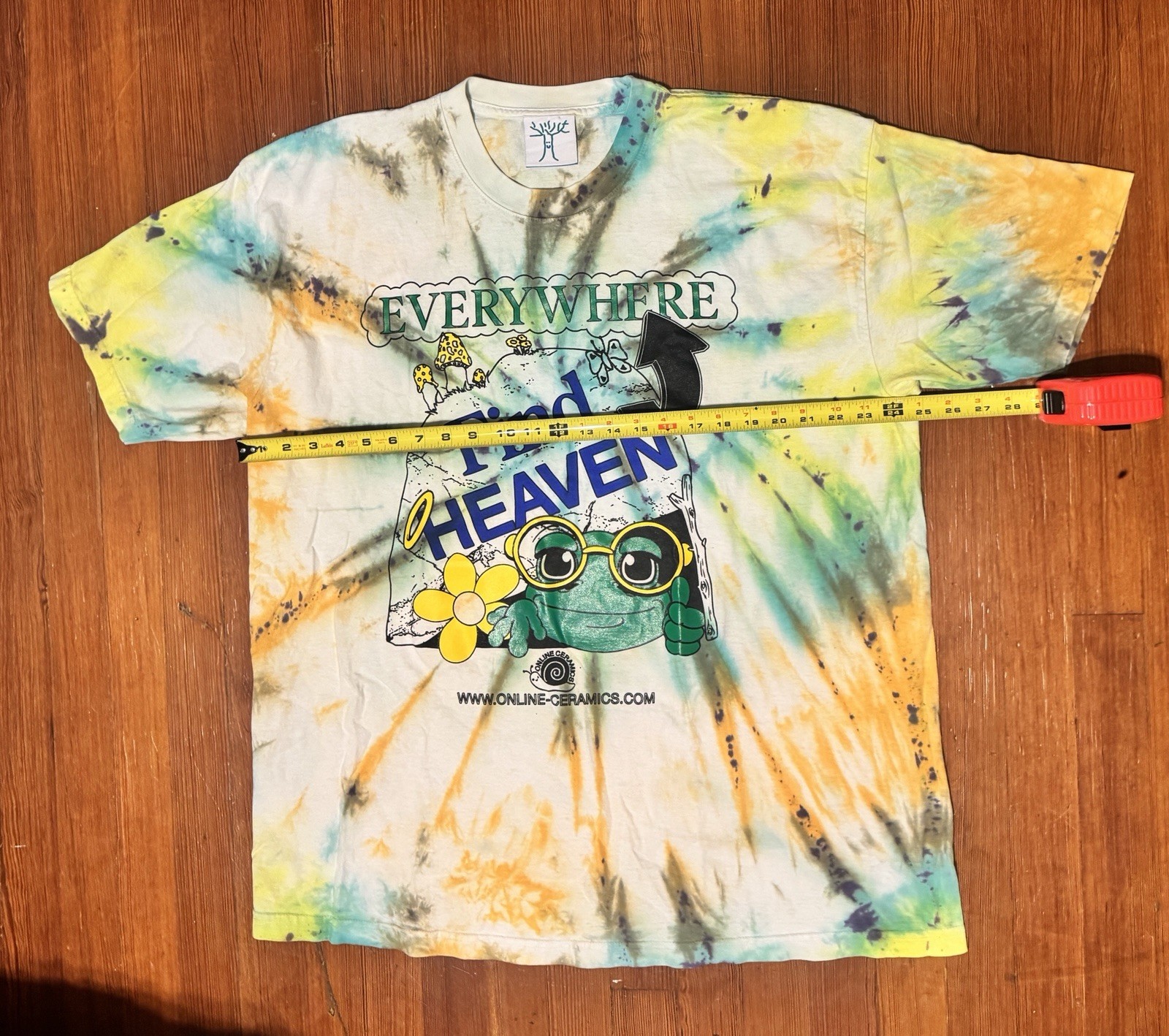 Online Ceramics Tie Dye Find Heaven Everywhere Frog T Shirt XXL OOP Authentic