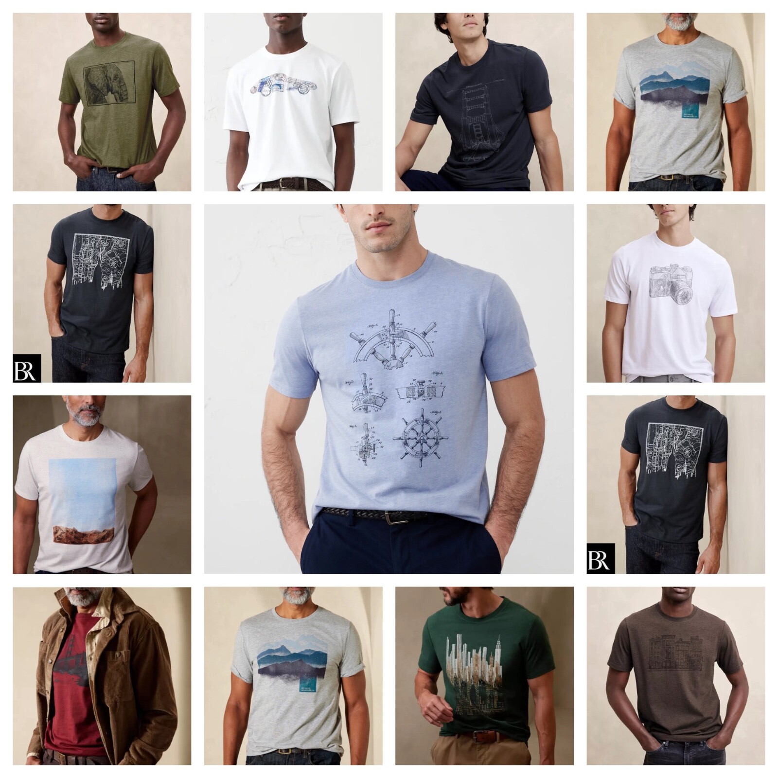 NWT BANANA REPUBLIC MEN’S Soft Graphic T-shirts Tees | Sizes: M, L, XL, 2XL