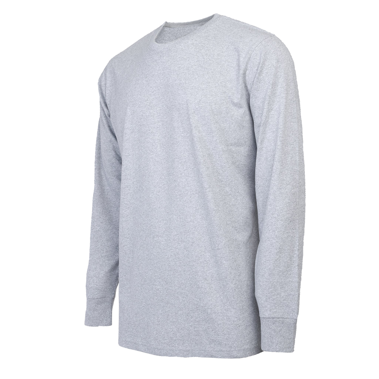Cotton T- Shirt Crew Neck Long Sleeves Men’s Shirts Ribbed Cuff and Neck Solid