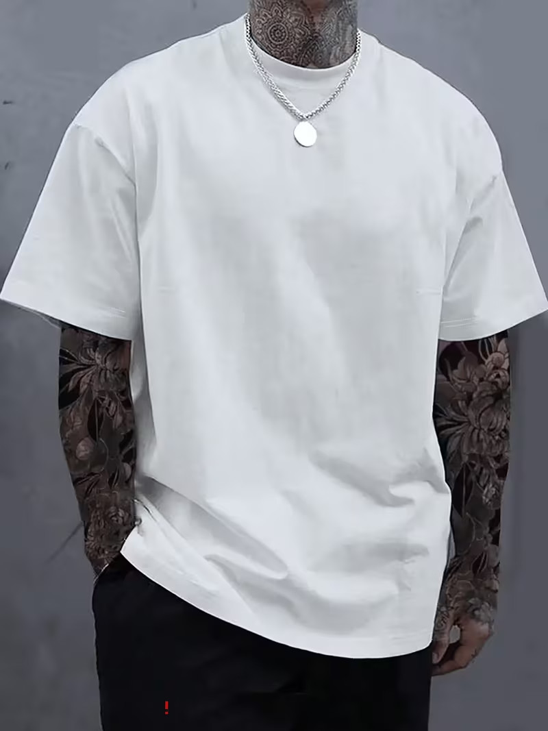 Men’s 100% Cotton 180gsm Heavyweight T-Shirt with Large Back Print – Oversized