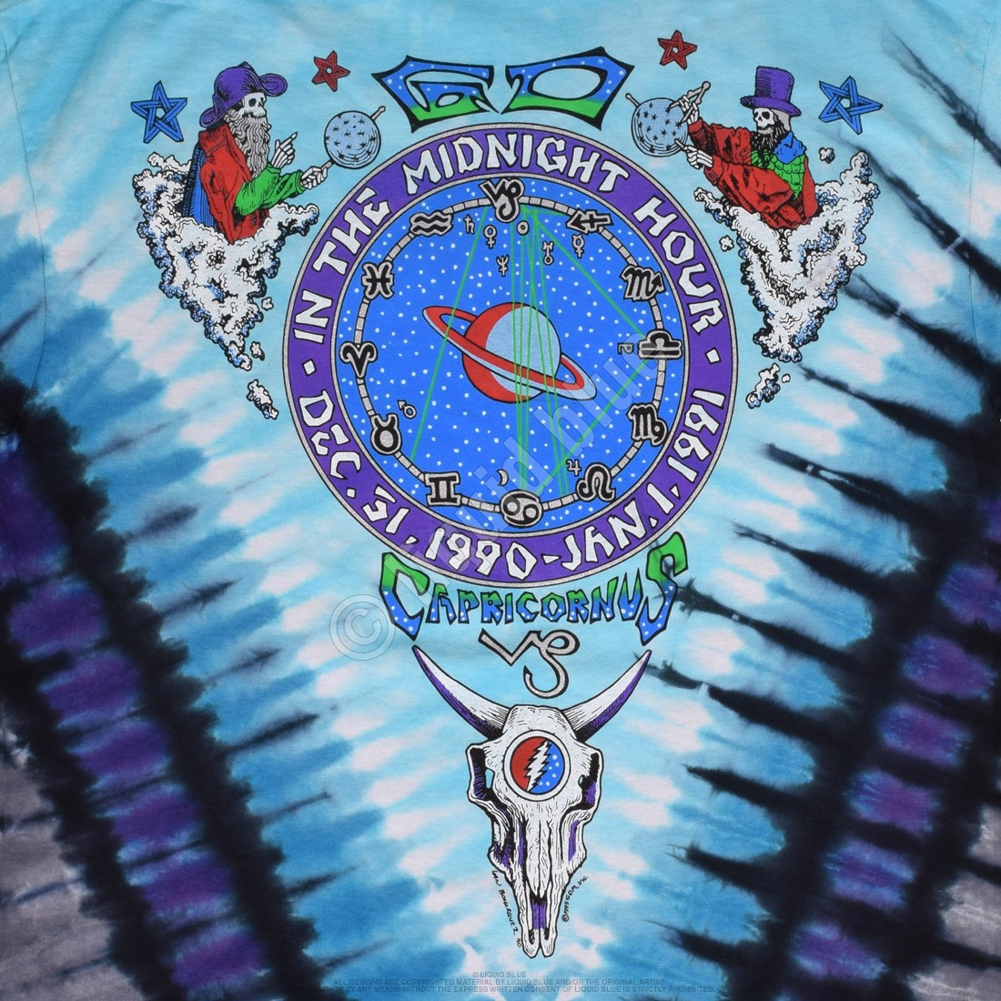 [Limited Edition] Vintage Grateful Dead Midnight Hour Tie-Dye T-Shirt Liquid Blu