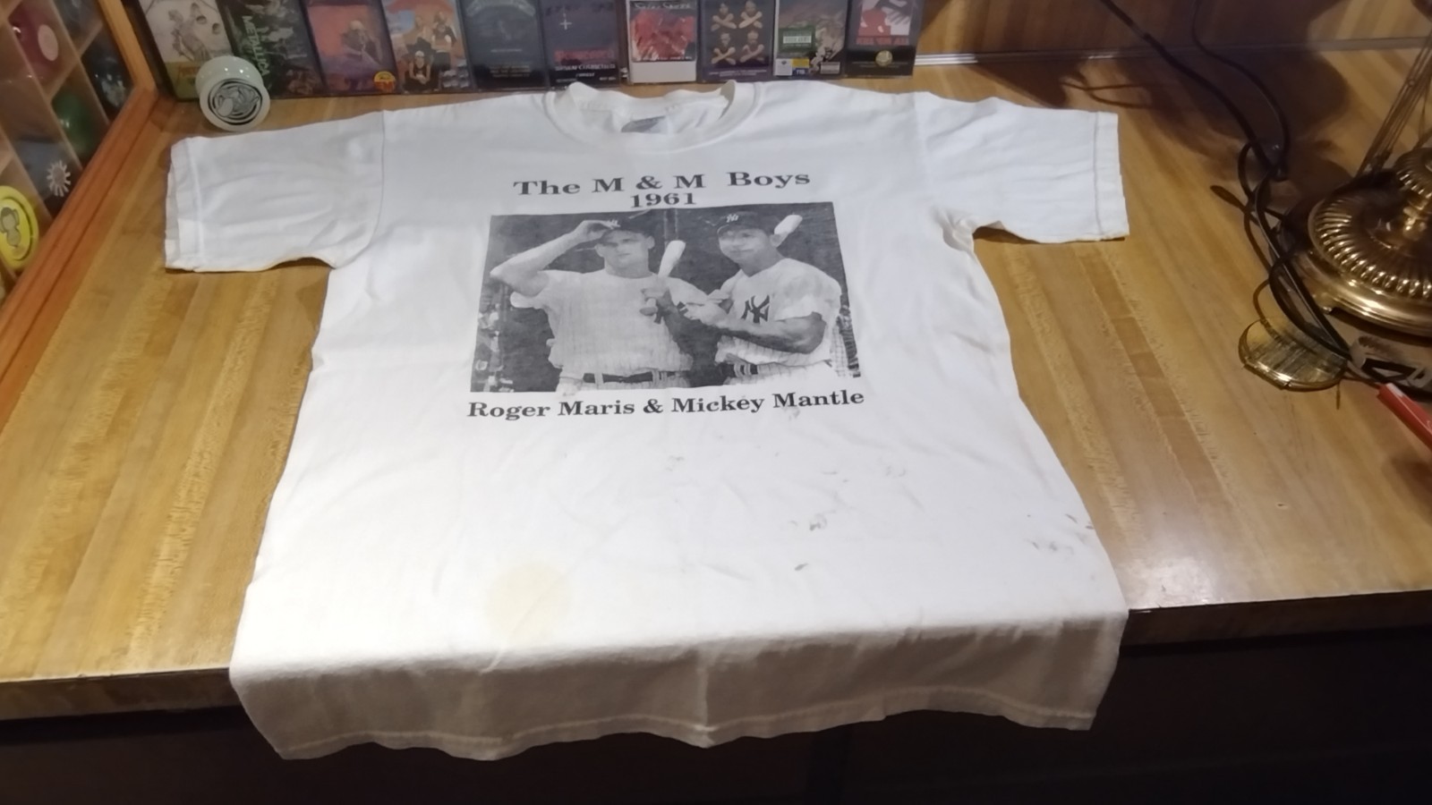 Vintage The M&M Boys 1961 Roger Maris Mickey Mantle White Tshirt,M,rare!