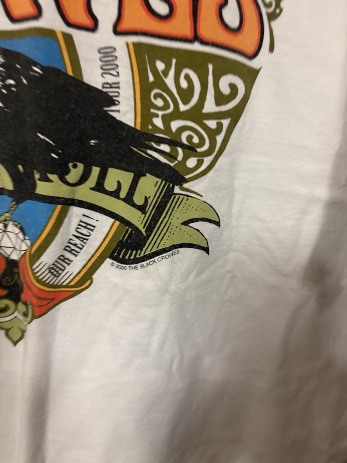 VTG 2000 The Black Crowes Flying Crowes Rock Tour T-Shirt White Men’s Size L