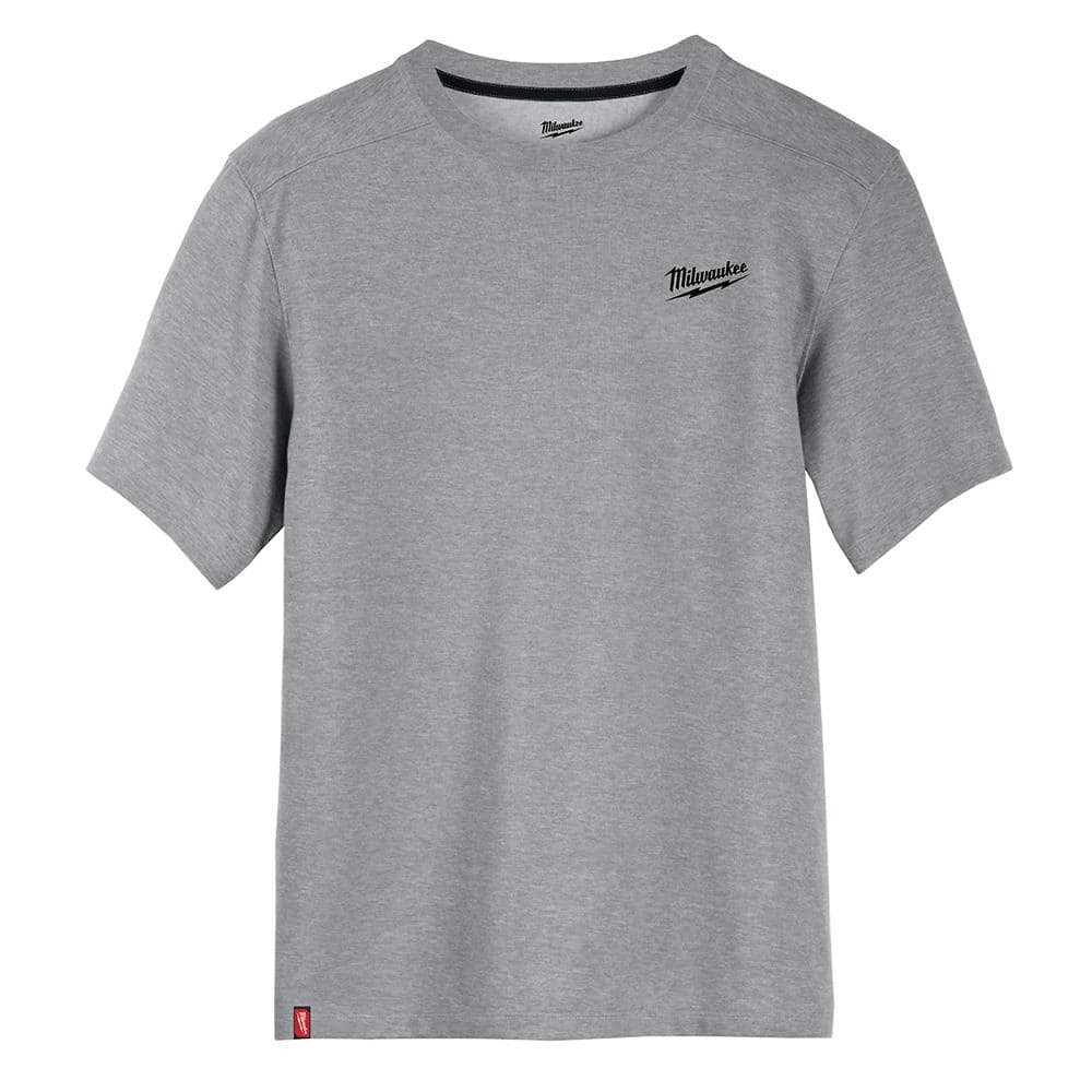 Milwaukee Men’s Large Gray Cotton/Polyester Short-Sleeve Hybrid Work T-Shirt