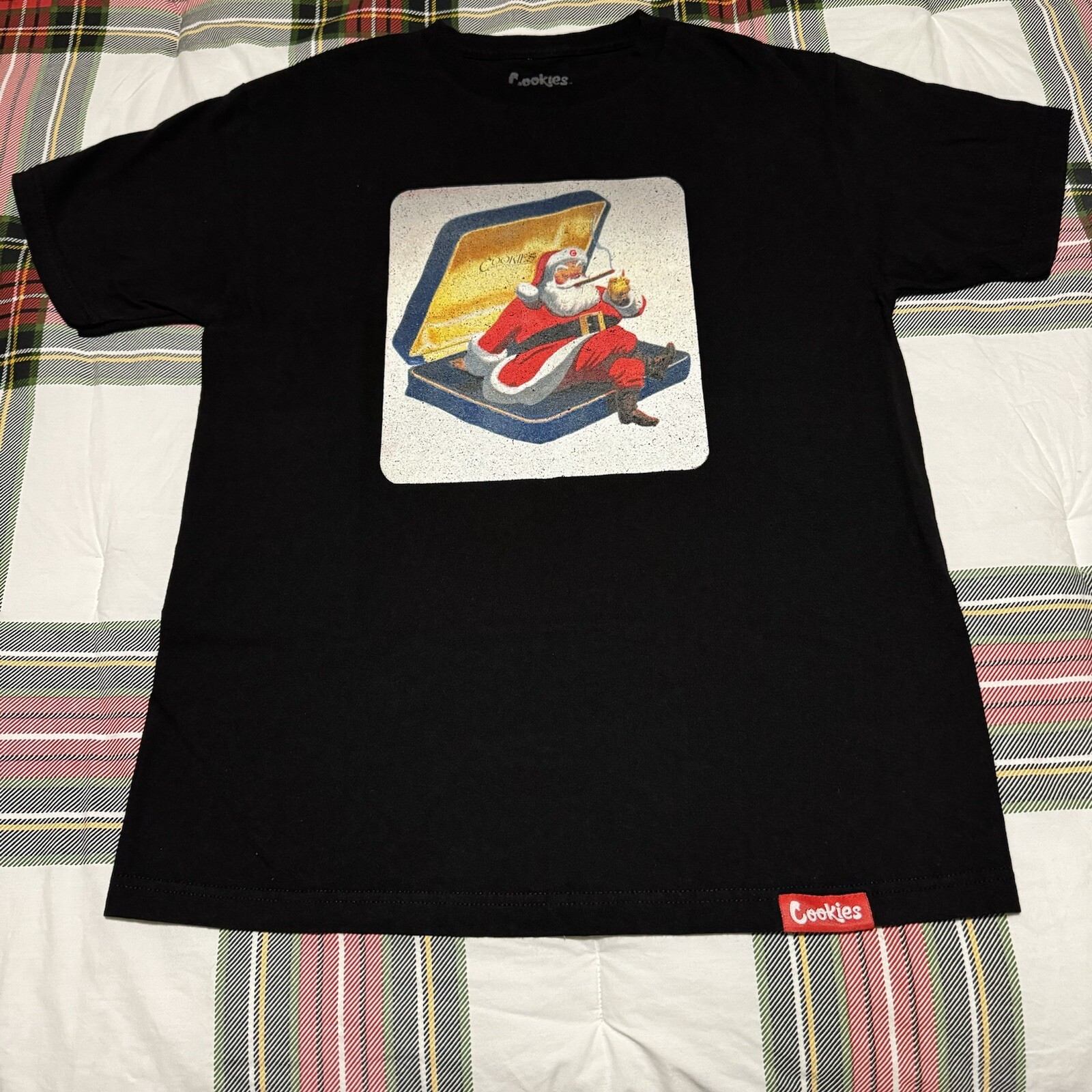 CookiesSF Santa Pack Black T-Shirt Size Medium 100% Authentic Cotton Preowned
