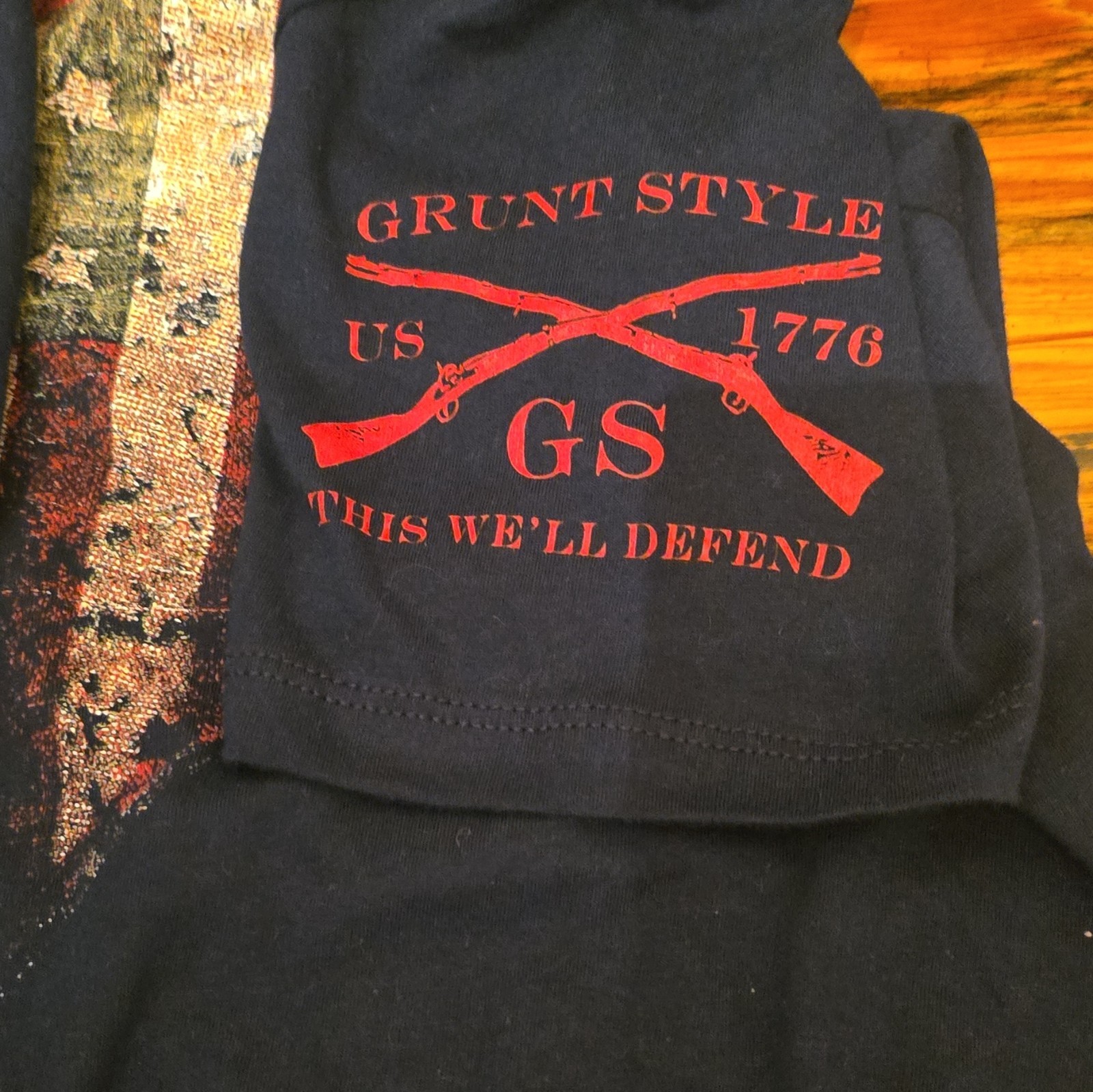Grunt Style Men’s Navy This We’ll Defend Graphic Crew Neck Cotton Tee M